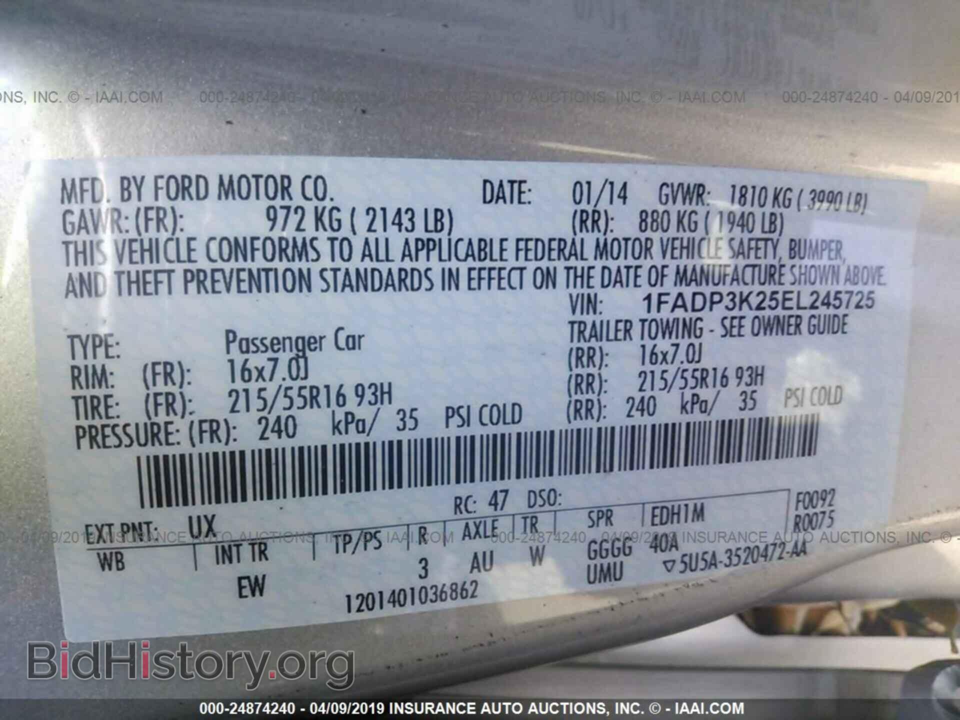 2014 FORD FOCUS - VIN: 1FADP3K25EL245725 - Photo 9