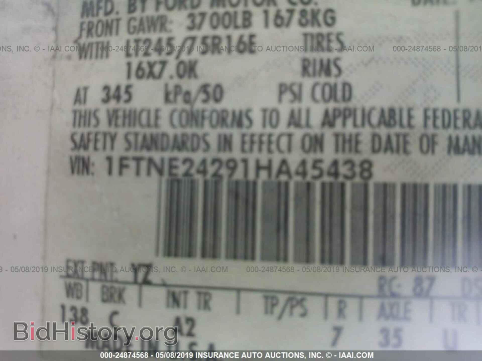 2001 FORD ECONOLINE - VIN: 1FTNE24291HA45438 - Photo 9