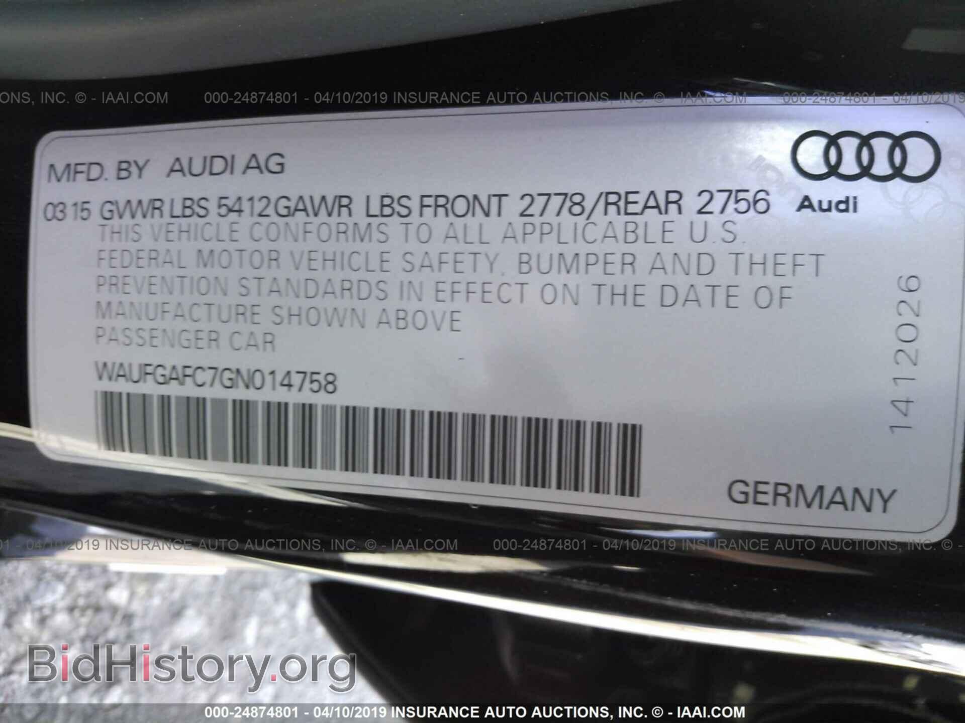 2016 AUDI A6 - VIN: WAUFGAFC7GN014758 - Фото 9