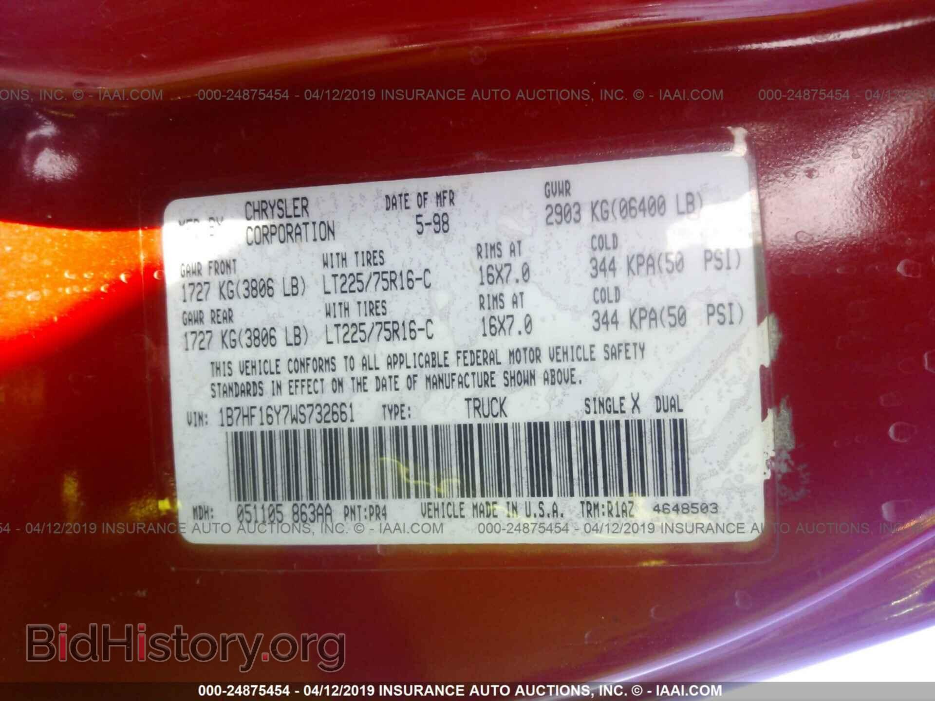 1998 DODGE RAM 1500 - VIN: 1B7HF16Y7WS732661 - Photo 9