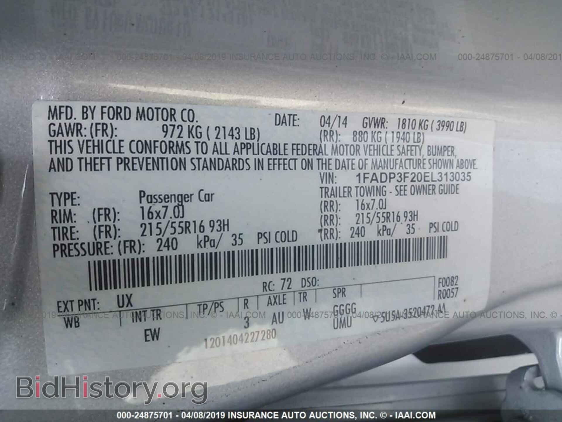 2014 FORD FOCUS - VIN: 1FADP3F20EL313035 - Photo 9
