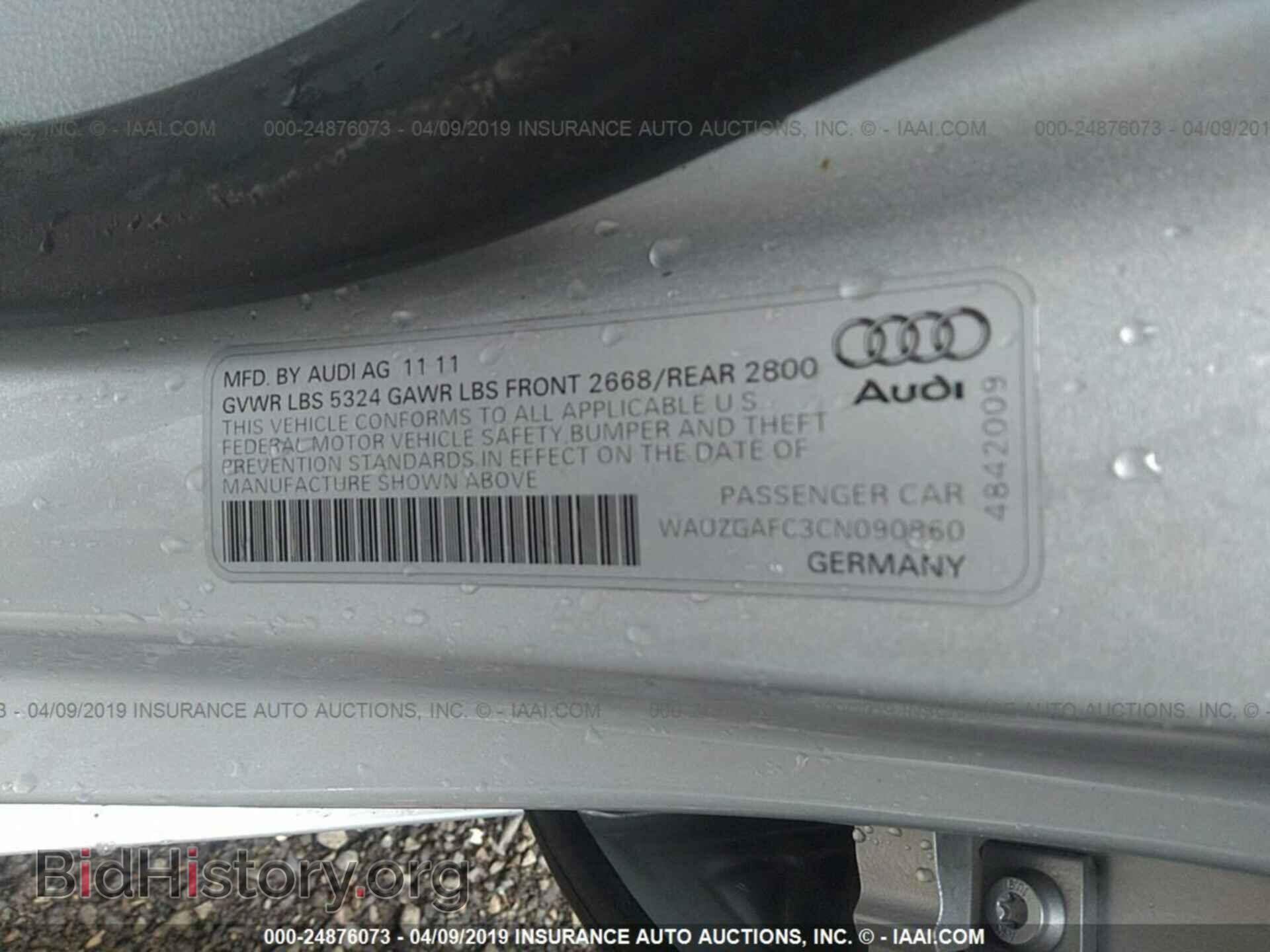 2012 AUDI A7 - VIN: WAU2GAFC3CN090860 - Photo 9