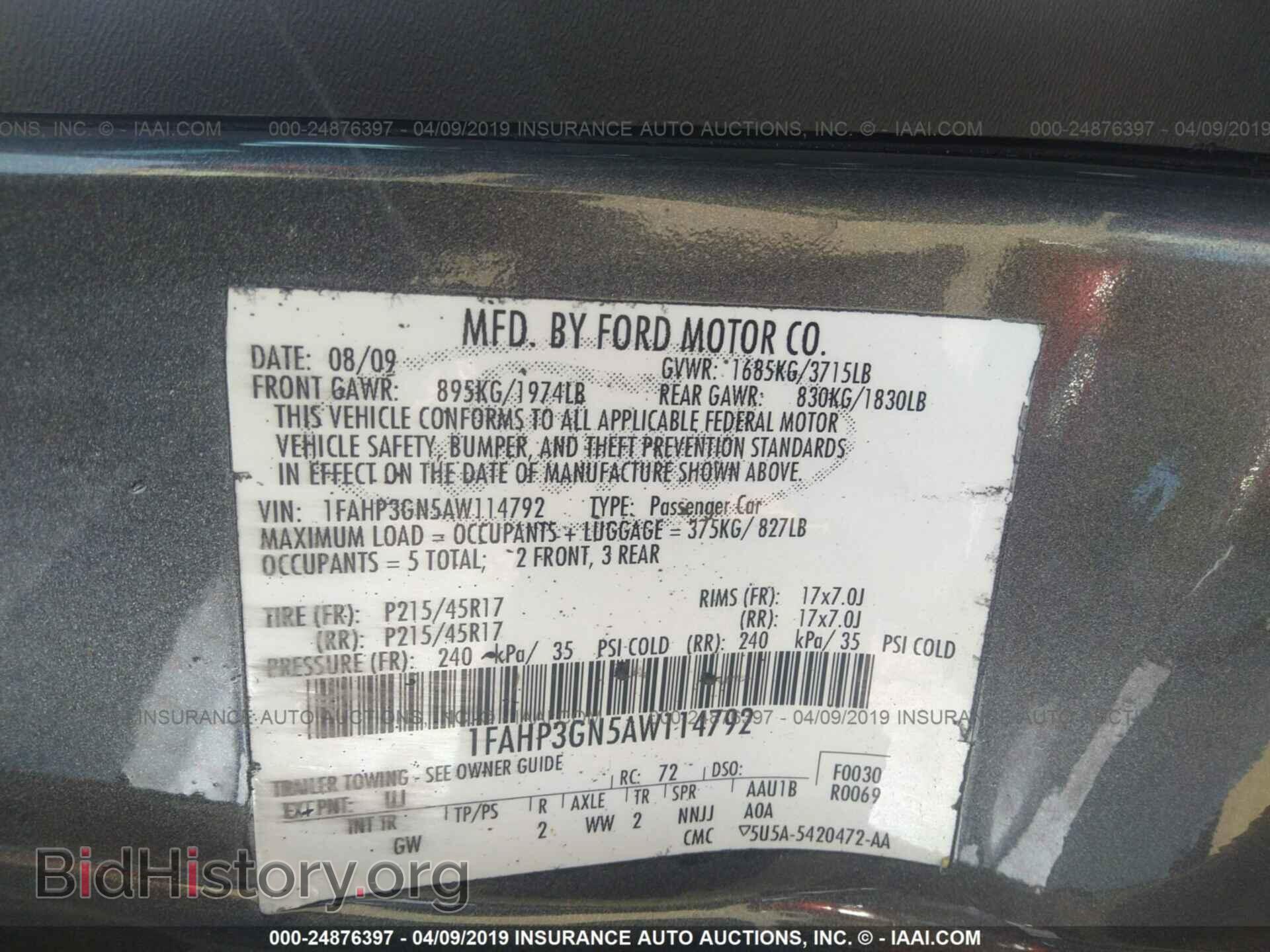 2010 FORD FOCUS - VIN: 1FAHP3GN5AW114792 - Фото 9