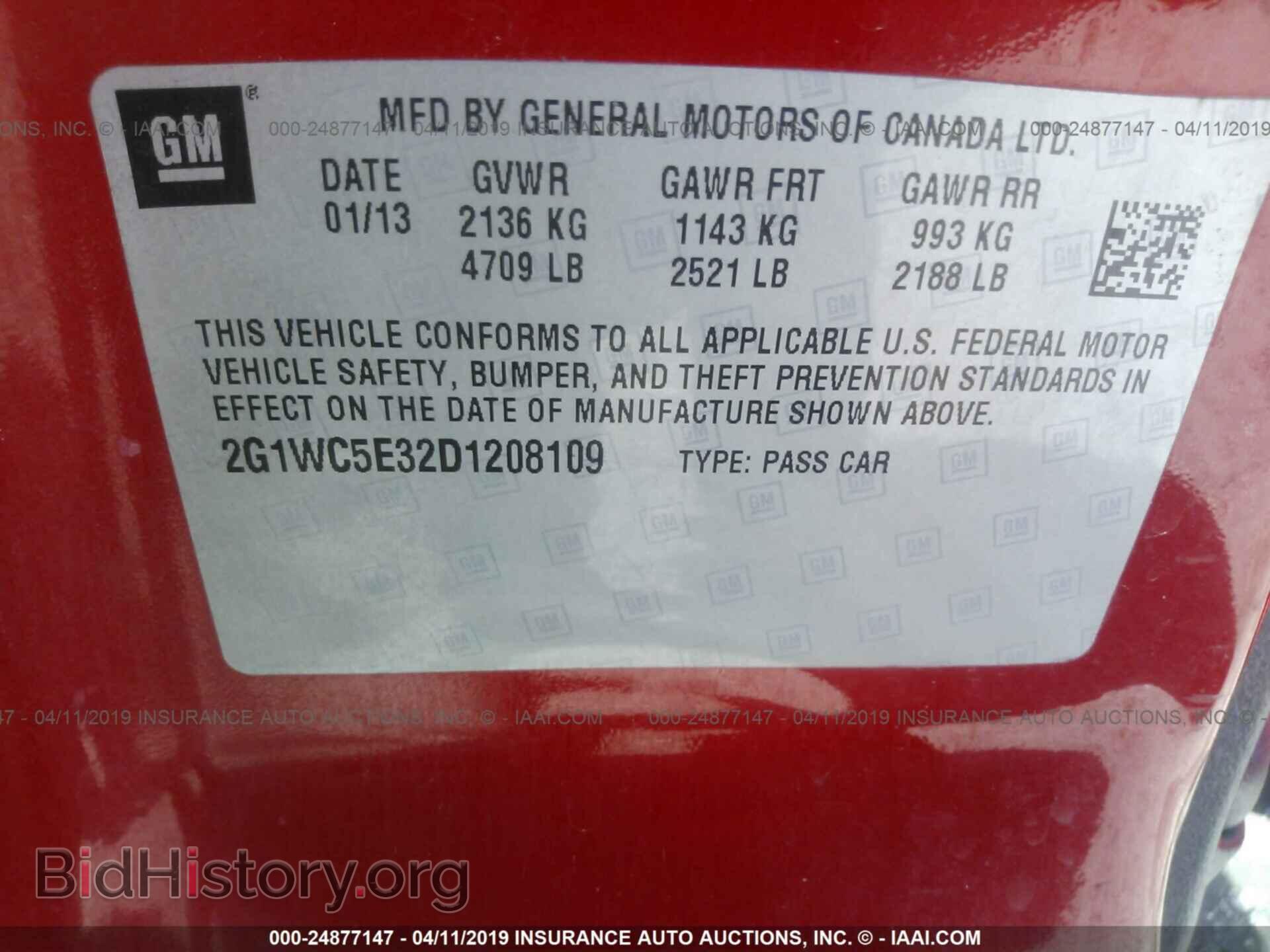 2013 CHEVROLET IMPALA - VIN: 2G1WC5E32D1208109 - Photo 9
