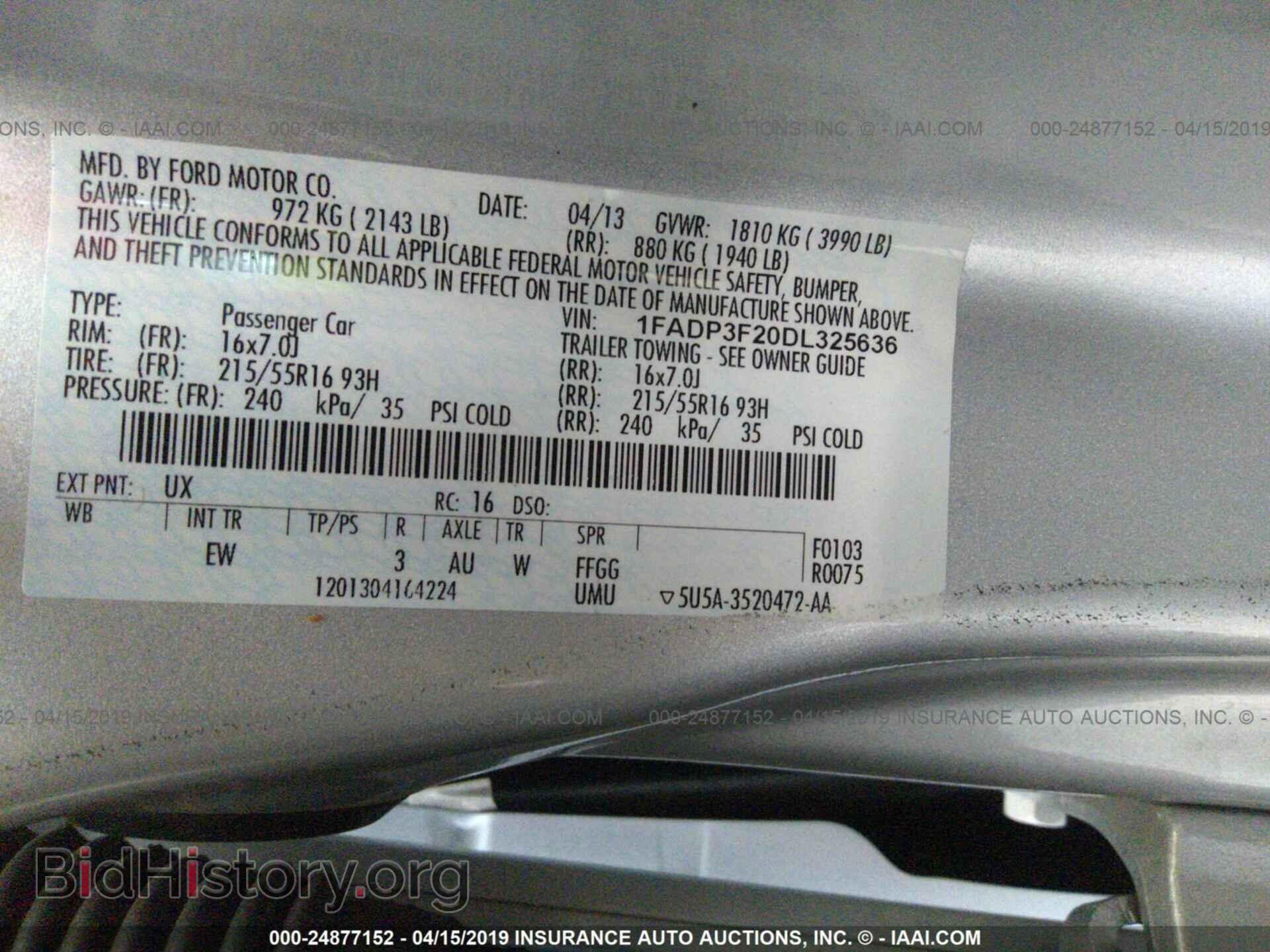 2013 FORD FOCUS - VIN: 1FADP3F20DL325636 - Фото 9