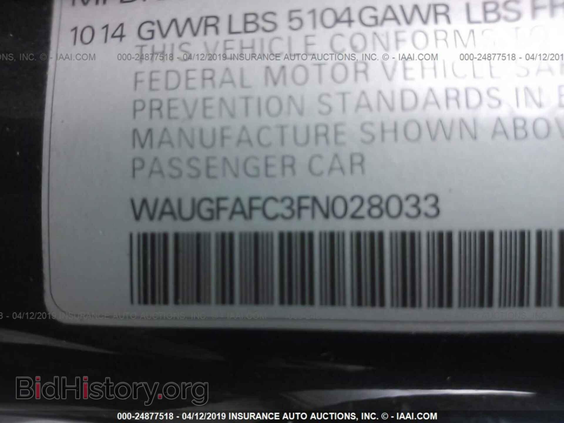 2015 AUDI A6 - VIN: WAUGFAFC3FN028033 - Photo 9