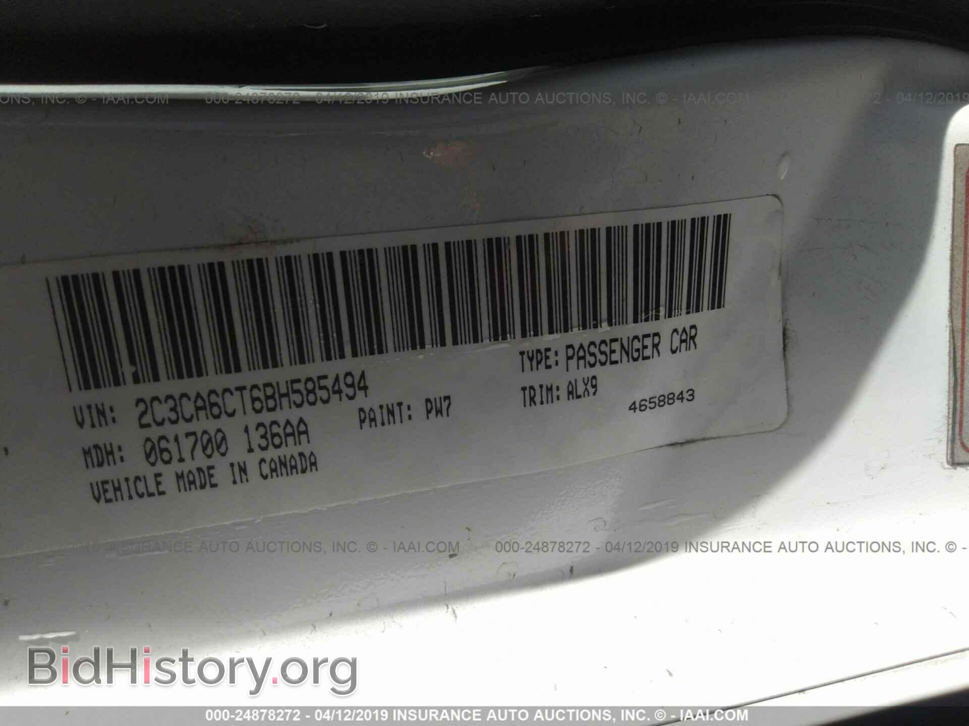 2011 CHRYSLER 300C - VIN: 2C3CA6CT6BH585494 - Фото 9