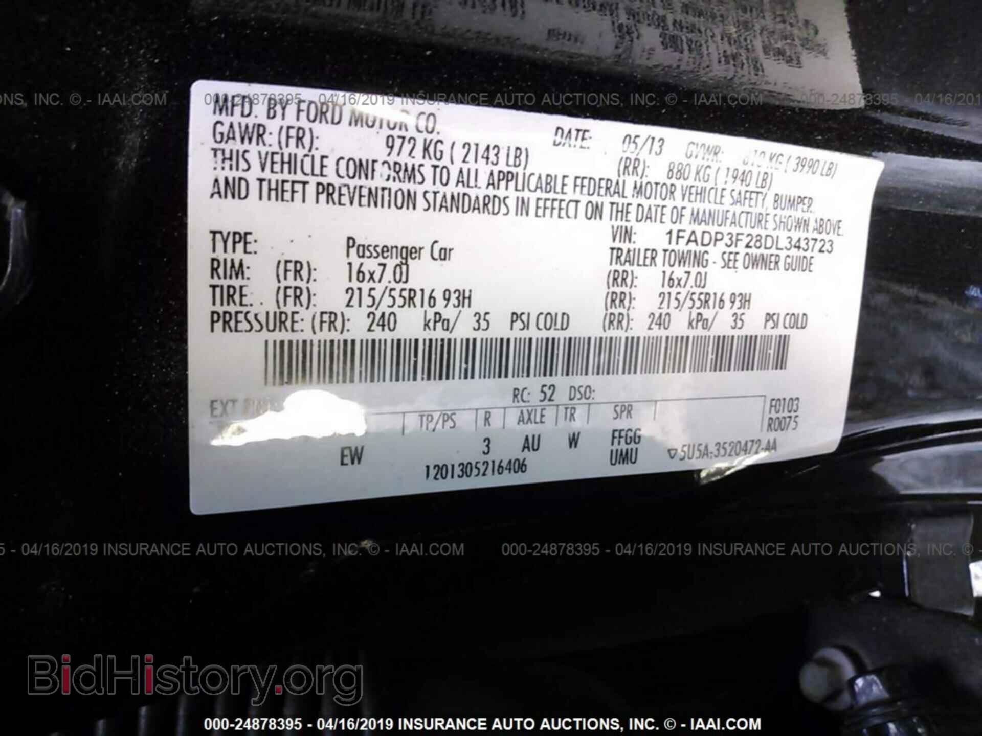 2013 FORD FOCUS - VIN: 1FADP3F28DL343723 - Фото 9