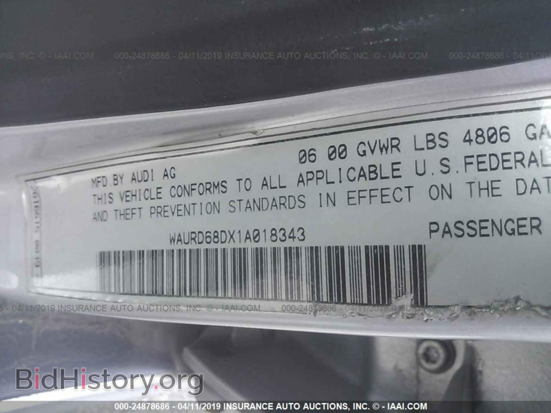 2001 AUDI S4 - VIN: WAURD68DX1A018343 - Фото 9