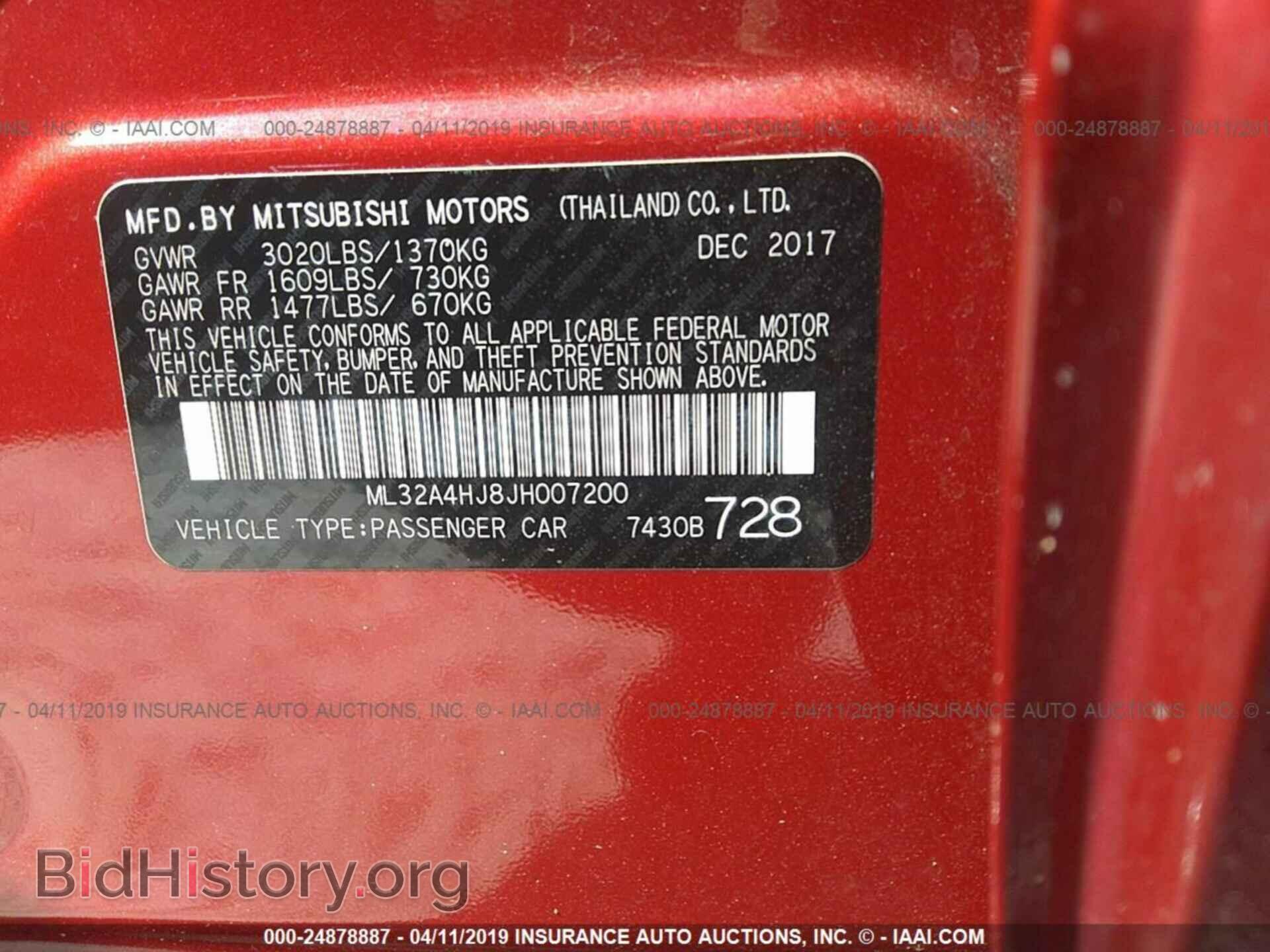 2018 MITSUBISHI MIRAGE - VIN: ML32A4HJ8JH007200 - Фото 9
