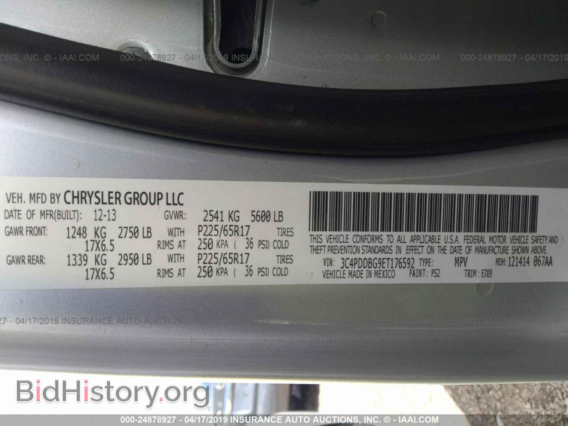 2014 DODGE JOURNEY - VIN: 3C4PDDBG9ET176592 - Photo 9