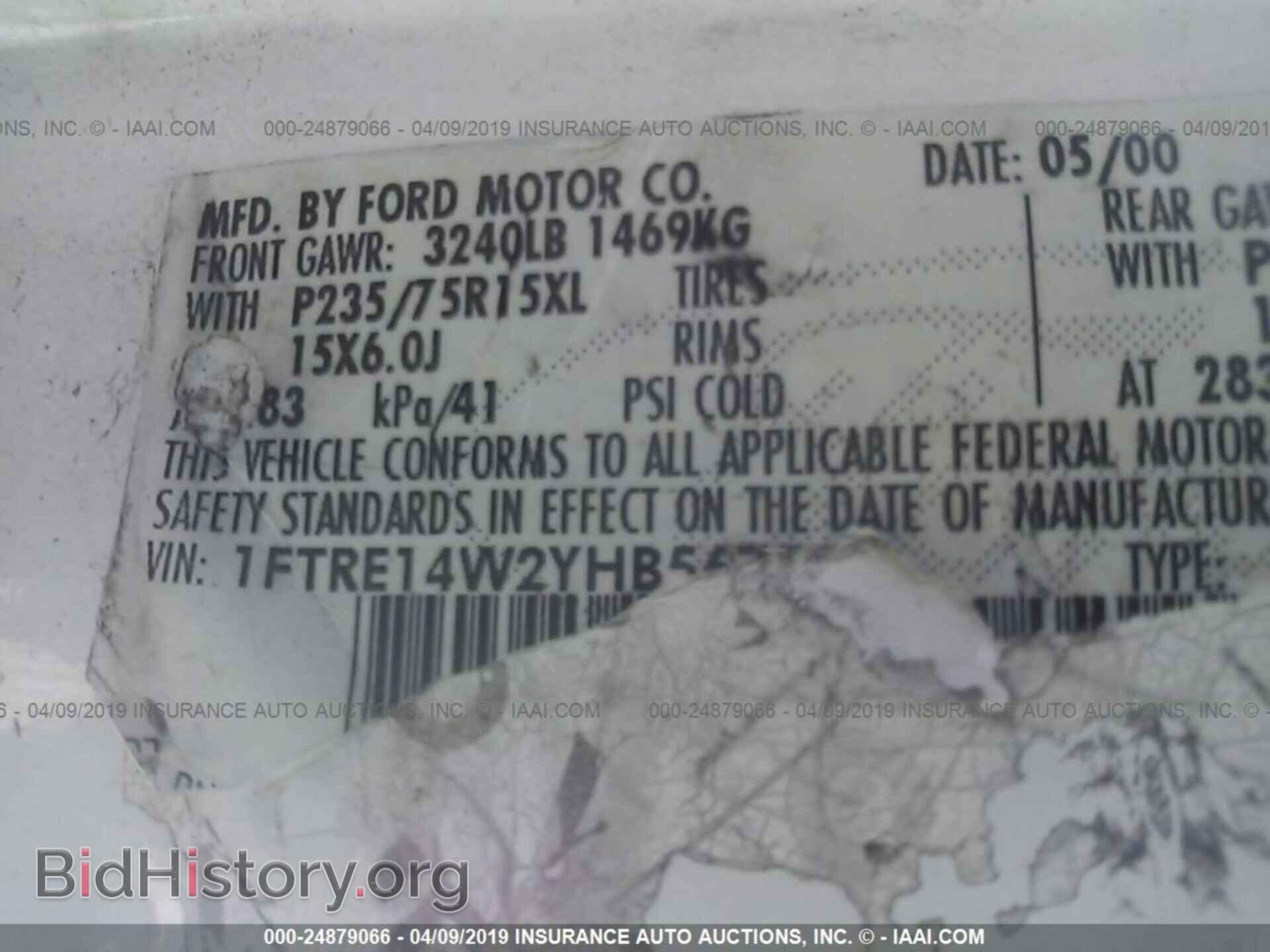 2000 FORD ECONOLINE - VIN: 1FTRE14W2YHB56762 - Фото 9