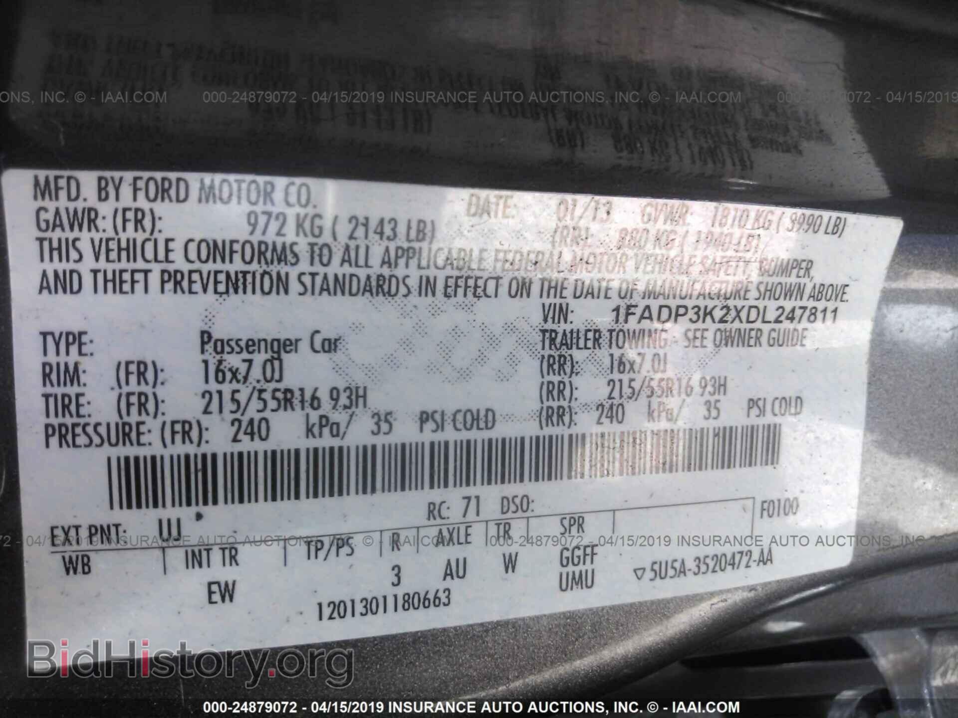 2013 FORD FOCUS - VIN: 1FADP3K2XDL247811 - Фото 9