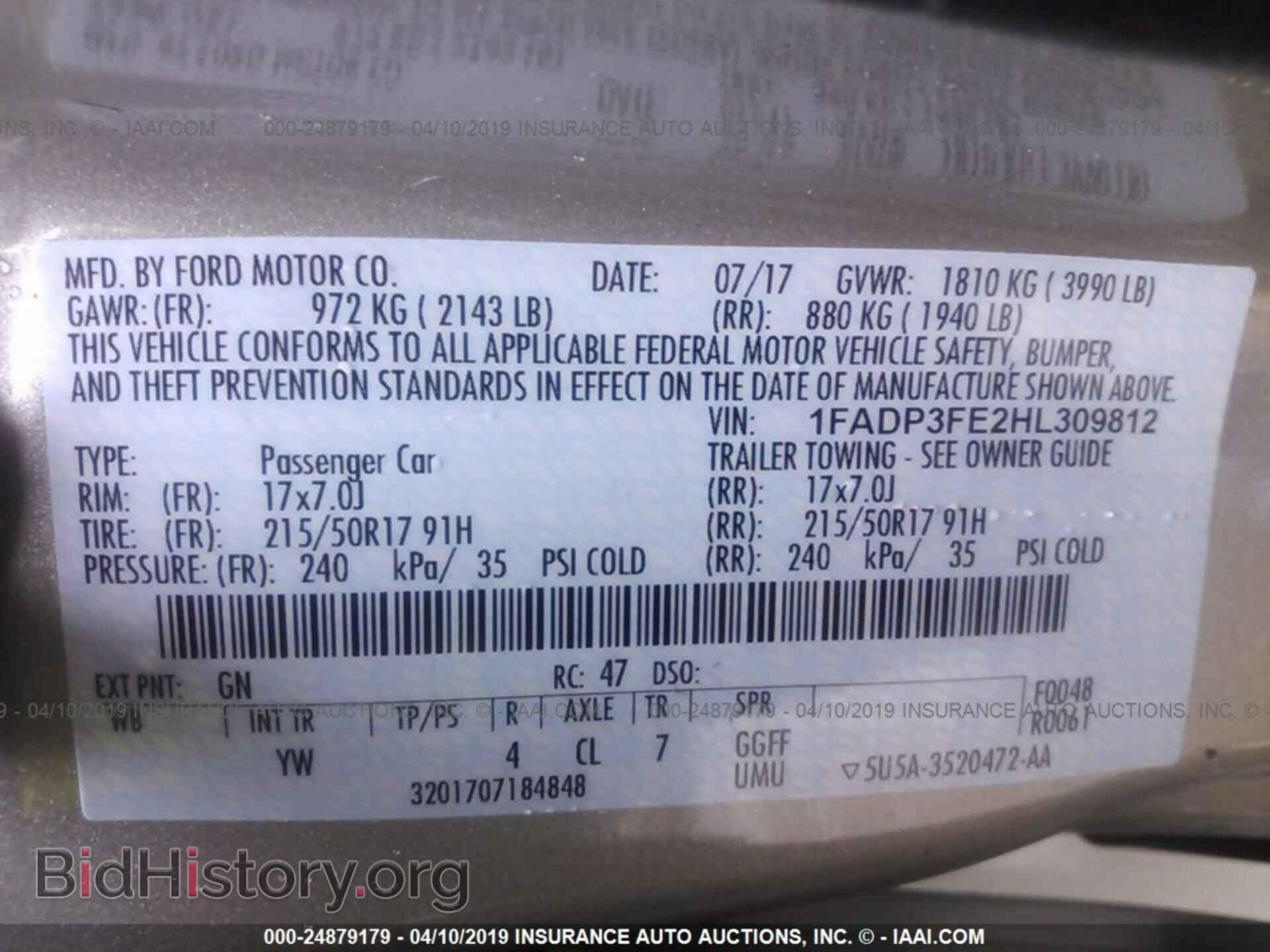 2017 FORD FOCUS - VIN: 1FADP3FE2HL309812 - Фото 9