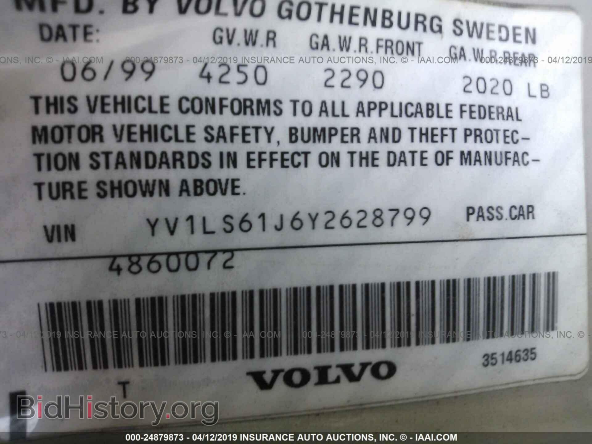 2000 VOLVO S70 - VIN: YV1LS61J6Y2628799 - Фото 9