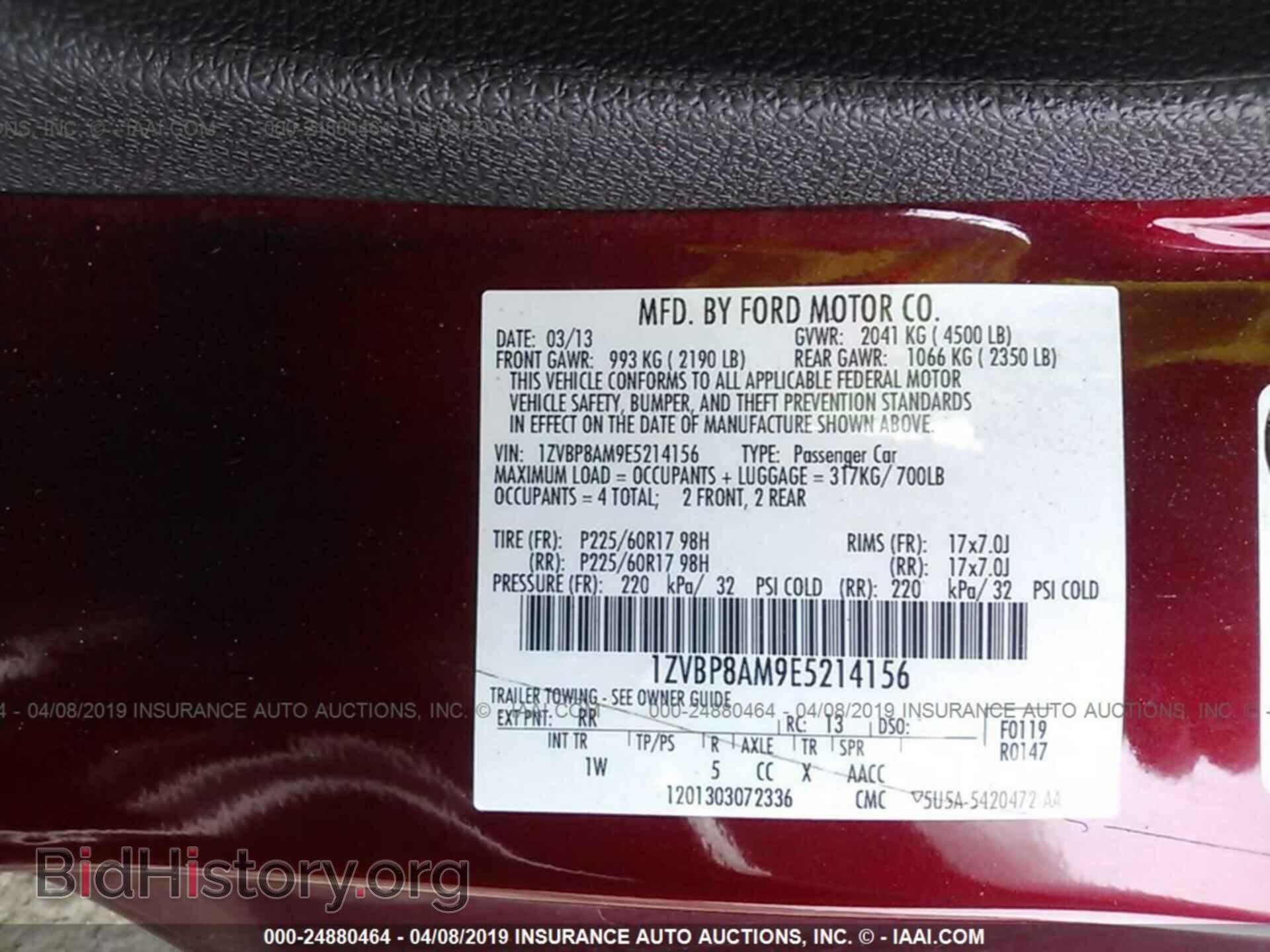 2014 FORD MUSTANG - VIN: 1ZVBP8AM9E5214156 - Фото 9