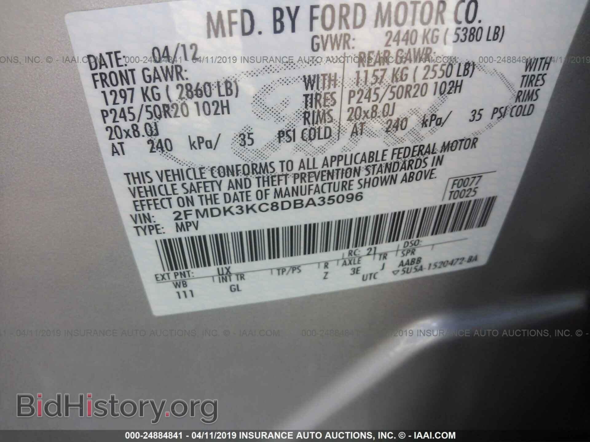 2013 FORD EDGE - VIN: 2FMDK3KC8DBA35096 - Photo 9