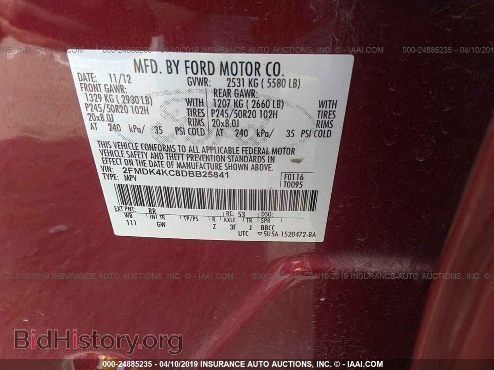 2013 FORD EDGE - VIN: 2FMDK4KC8DBB25841 - Photo 9