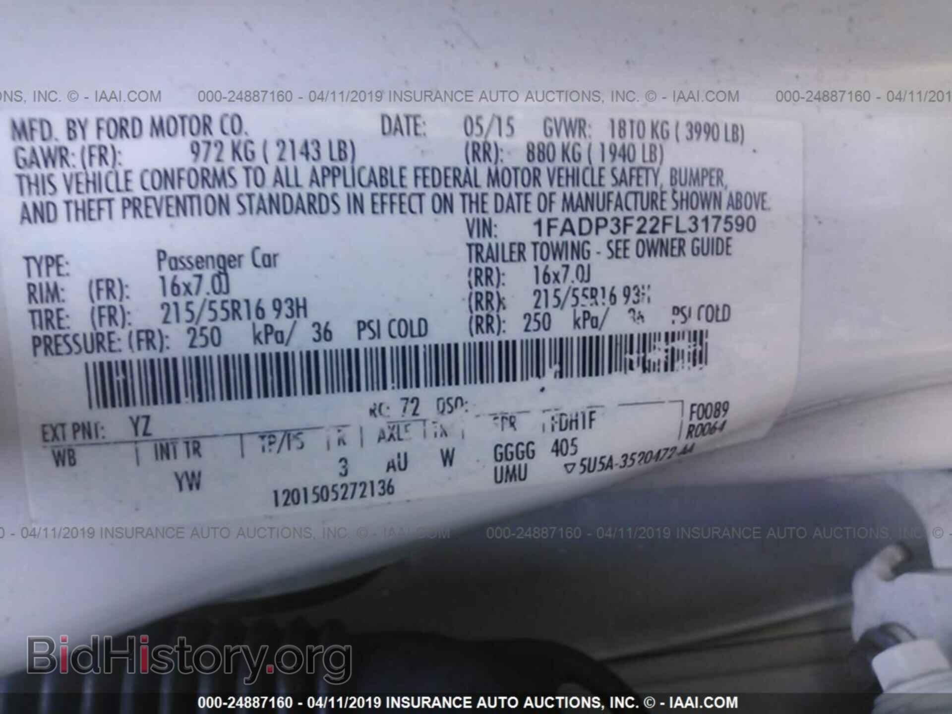 2015 FORD FOCUS - VIN: 1FADP3F22FL317590 - Фото 9