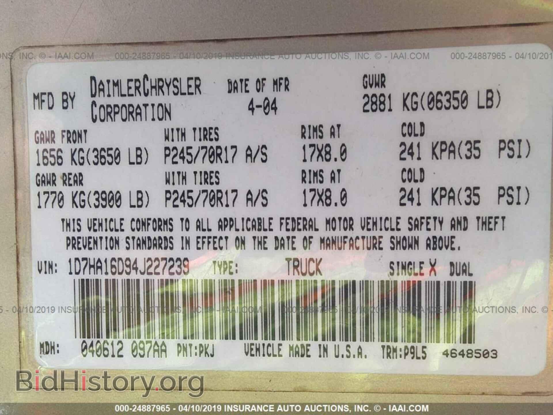 2004 DODGE RAM 1500 - VIN: 1D7HA16D94J227239 - Photo 9