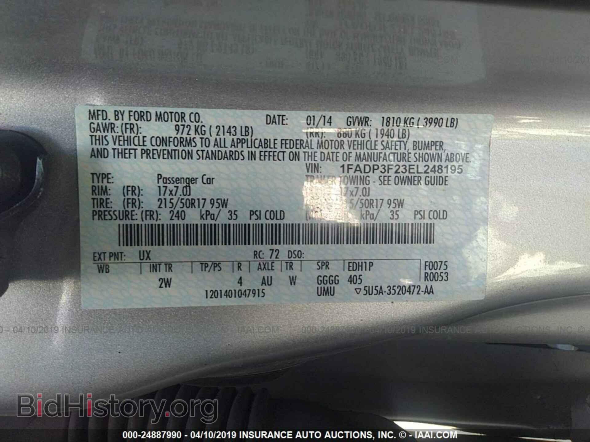 2014 FORD FOCUS - VIN: 1FADP3F23EL248195 - Photo 9