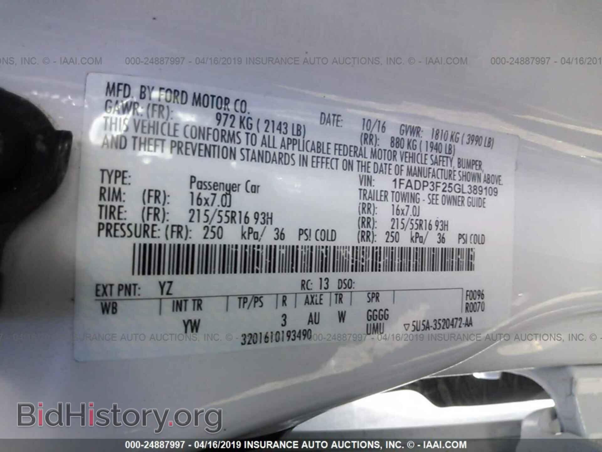 2016 FORD FOCUS - VIN: 1FADP3F25GL389109 - Photo 9