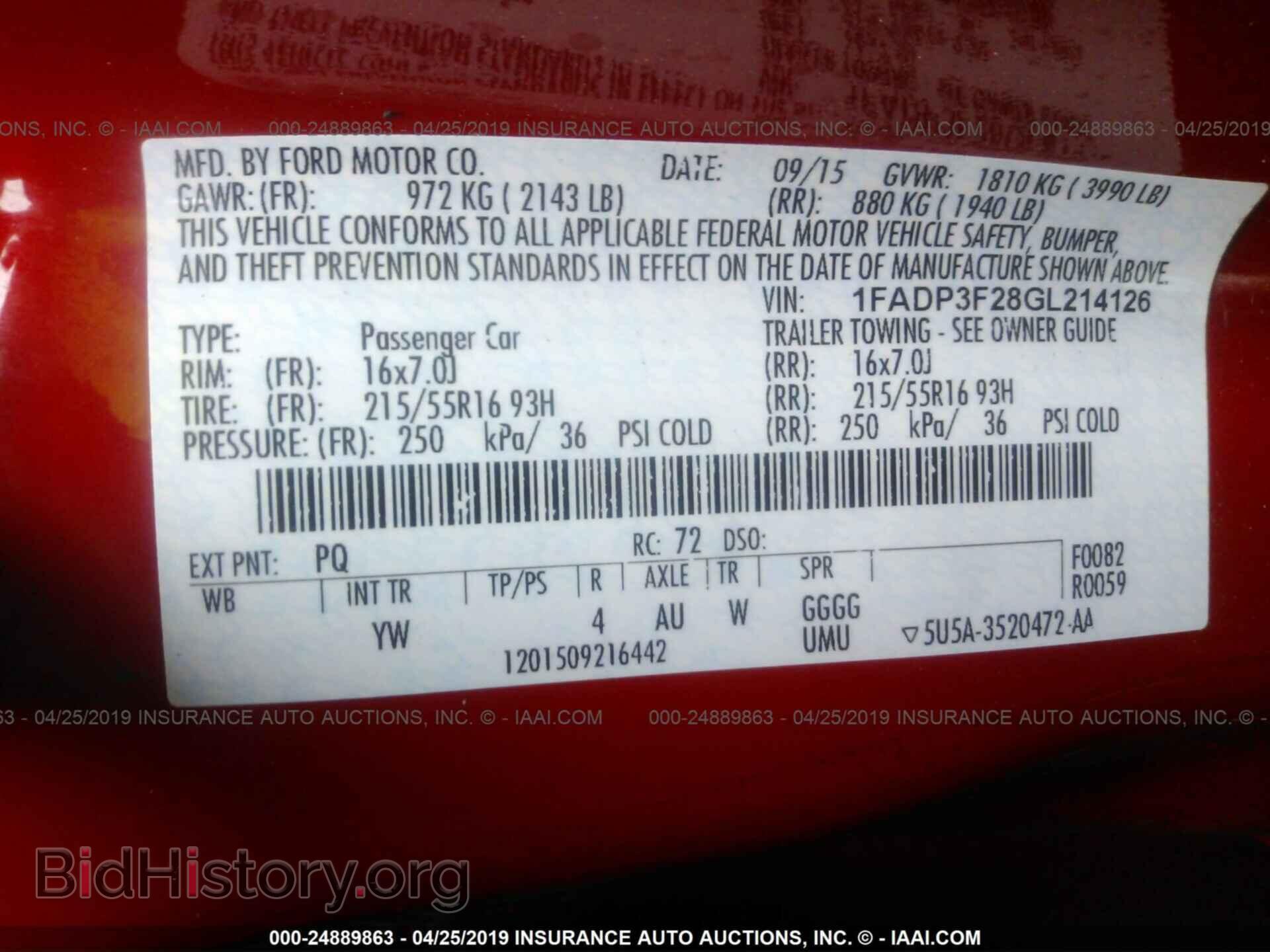 2016 FORD FOCUS - VIN: 1FADP3F28GL214126 - Фото 9