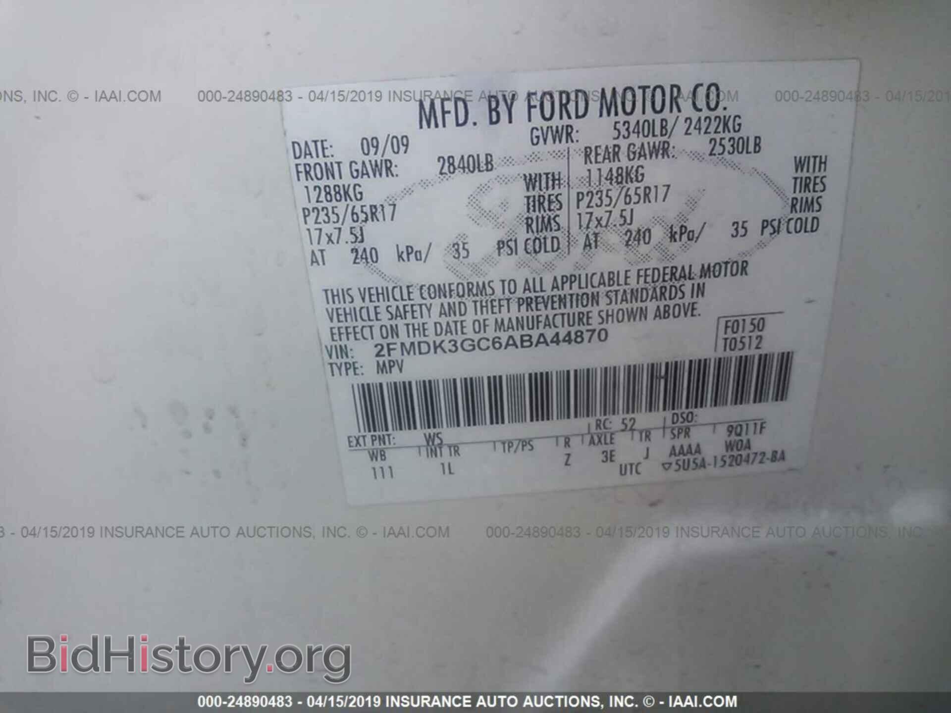 2010 FORD EDGE - VIN: 2FMDK3GC6ABA44870 - Photo 9