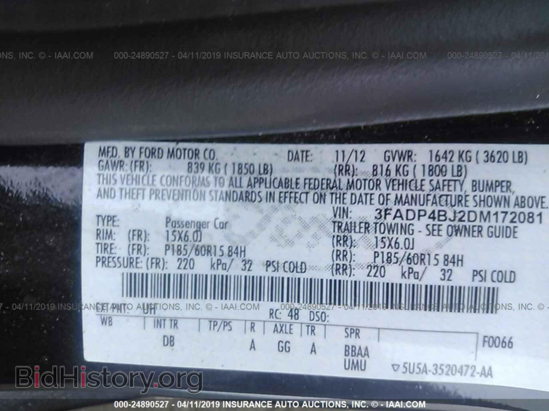 2013 FORD FIESTA - VIN: 3FADP4BJ2DM172081 - Фото 9