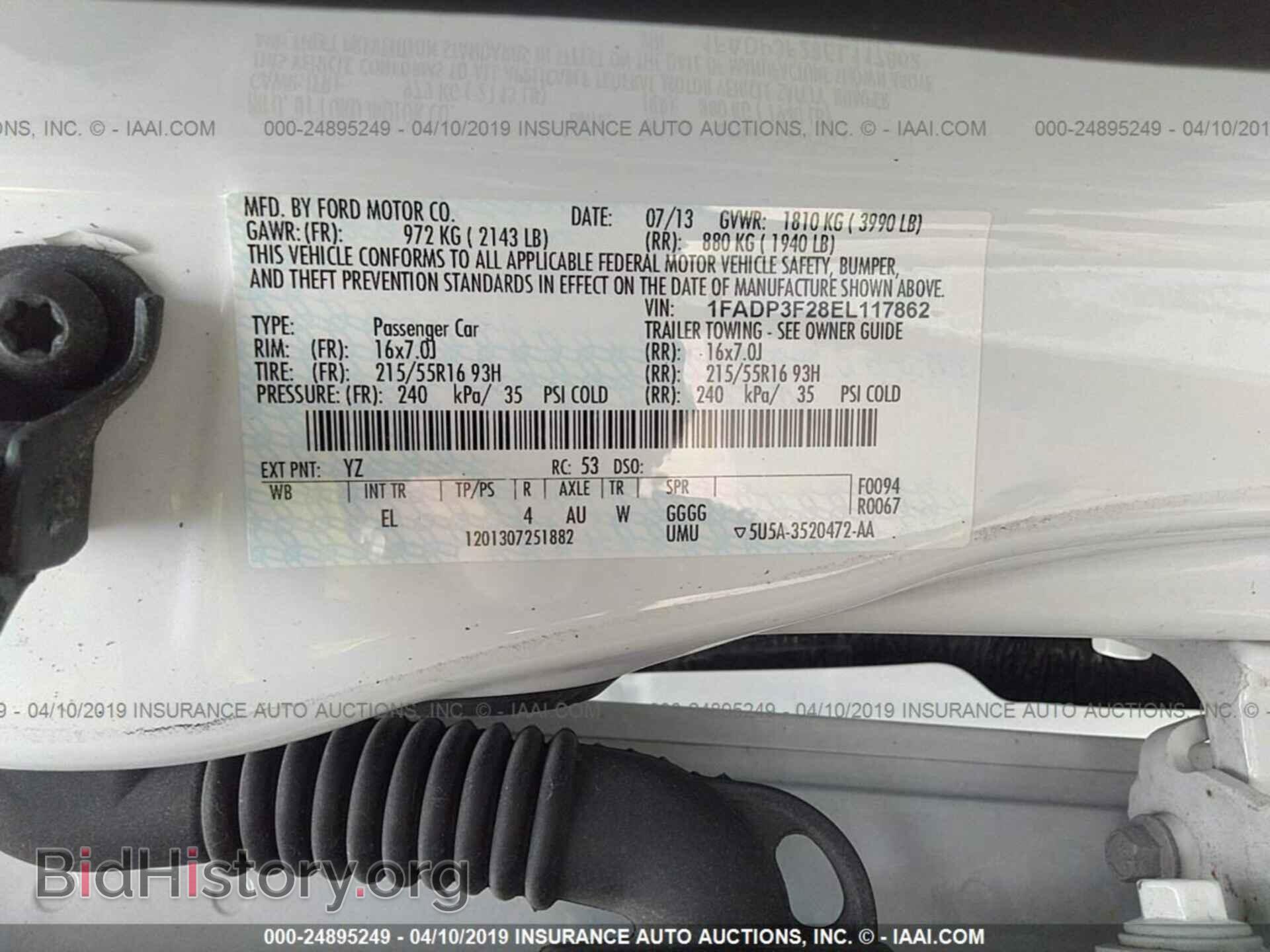2014 FORD FOCUS - VIN: 1FADP3F28EL117862 - Фото 9