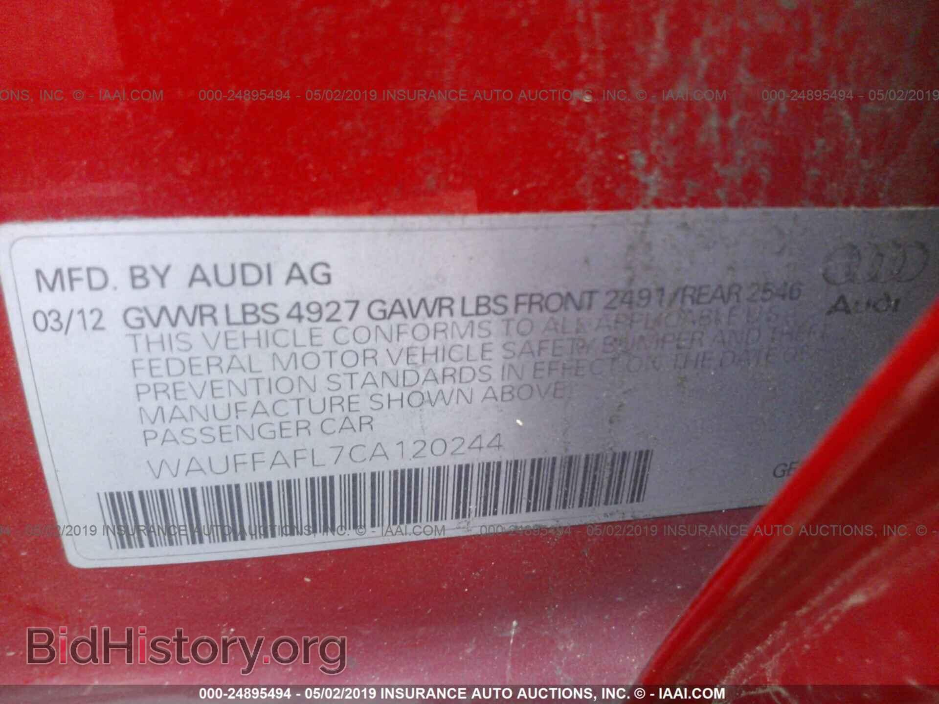 2012 AUDI A4 - VIN: WAUFFAFL7CA120244 - Photo 9