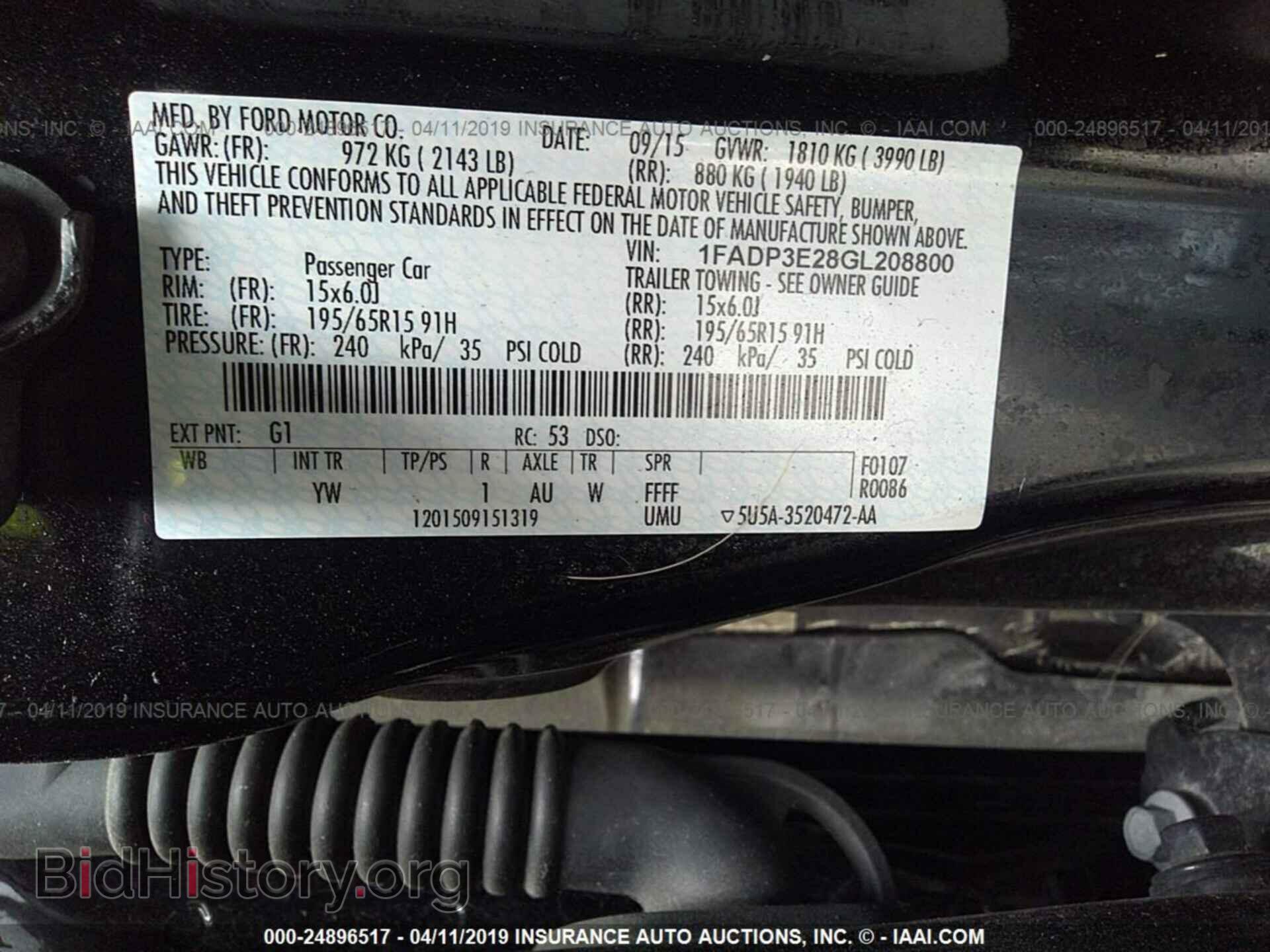 2016 FORD FOCUS - VIN: 1FADP3E28GL208800 - Фото 9