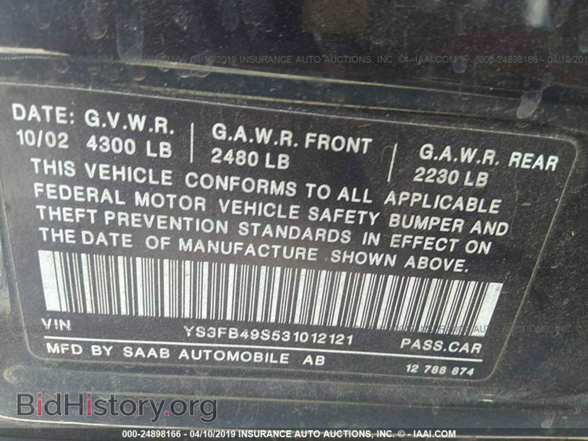 2003 SAAB 9-3 - VIN: YS3FB49S531012121 - Photo 9
