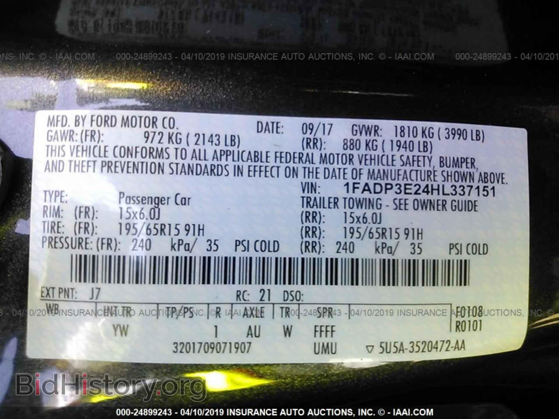 2017 FORD FOCUS - VIN: 1FADP3E24HL337151 - Фото 9