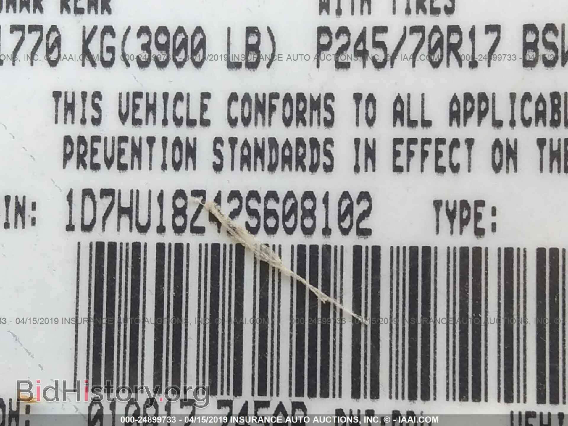 2002 DODGE RAM 1500 - VIN: 1D7HU18Z42S608102 - Фото 9