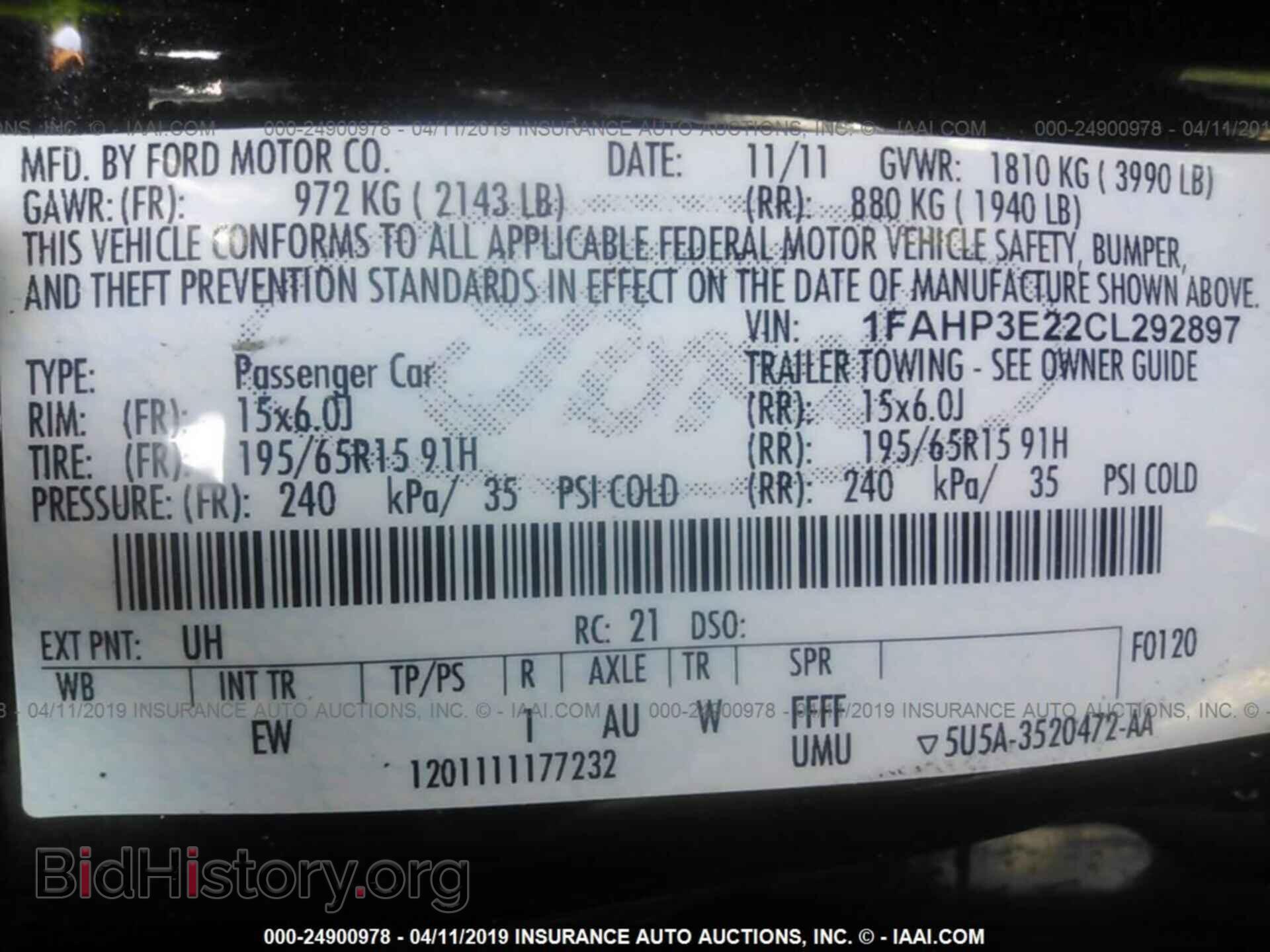 2012 FORD FOCUS - VIN: 1FAHP3E22CL292897 - Photo 9