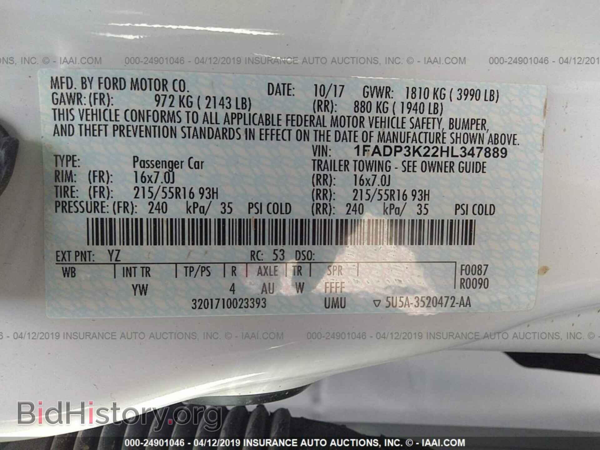 2017 FORD FOCUS - VIN: 1FADP3K22HL347889 - Фото 9