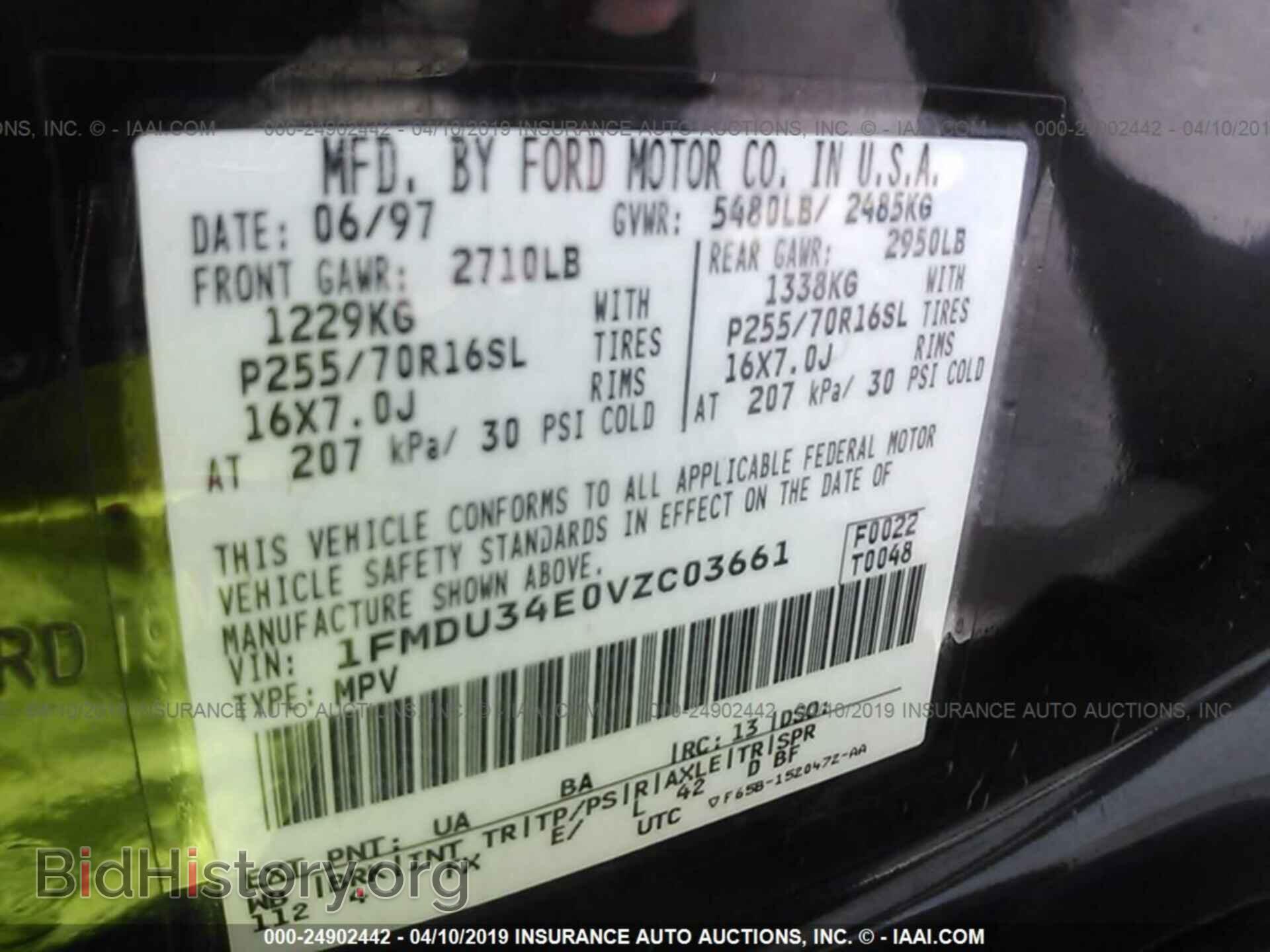 1997 FORD EXPLORER - VIN: 1FMDU34E0VZC03661 - Photo 9