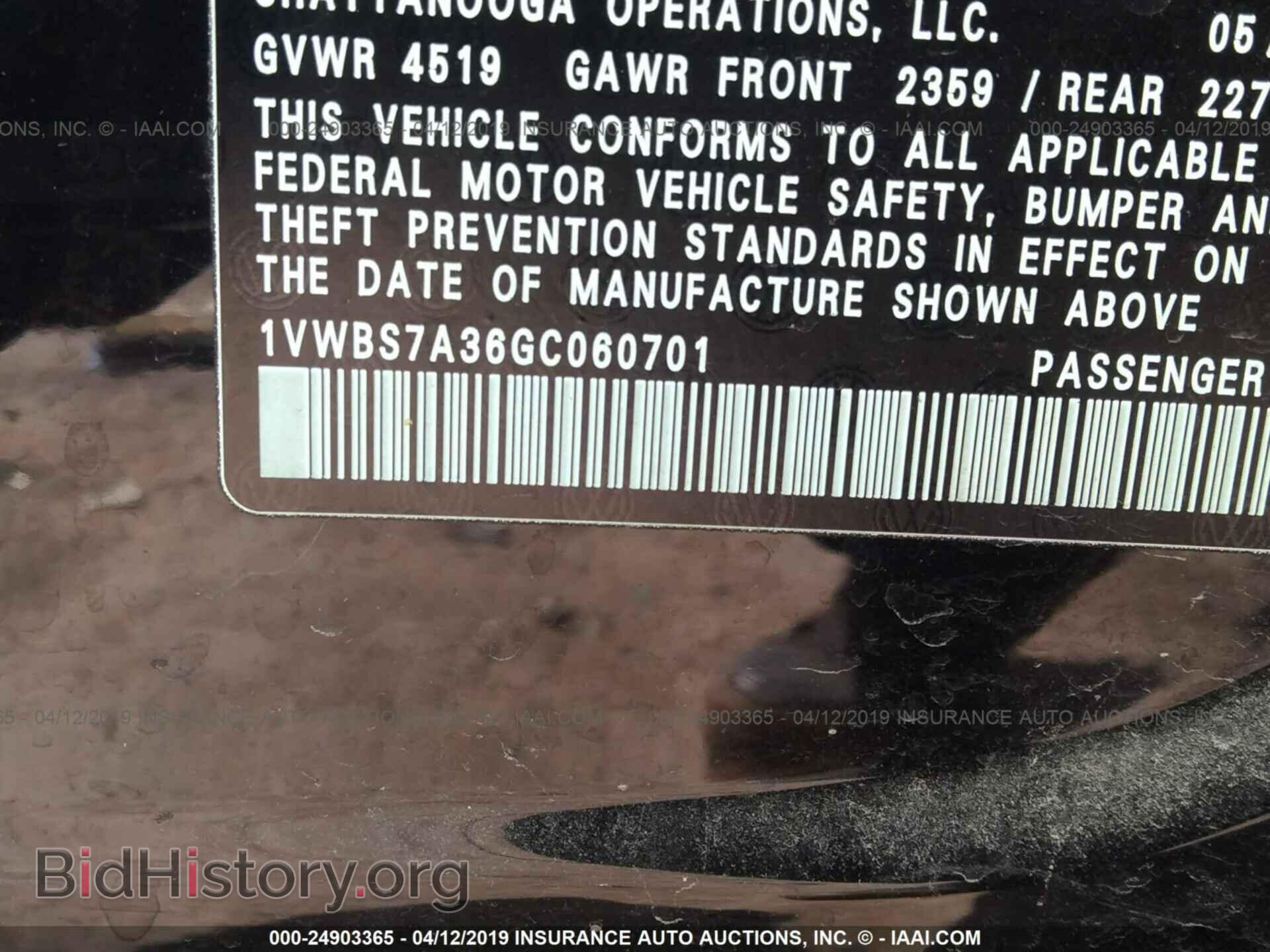 2016 VOLKSWAGEN PASSAT - VIN: 1VWBS7A36GC060701 - Фото 9