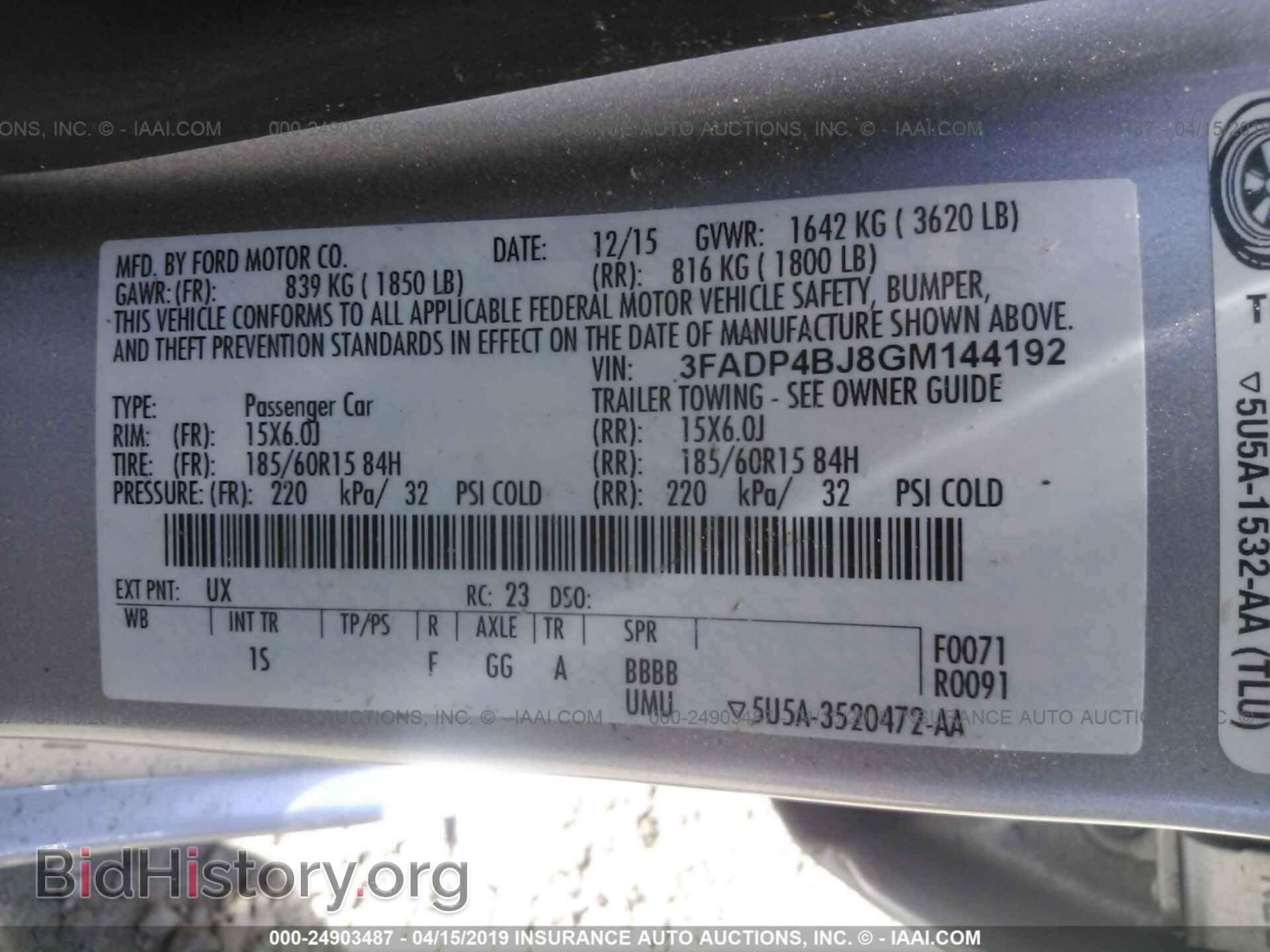 2016 FORD FIESTA - VIN: 3FADP4BJ8GM144192 - Photo 9