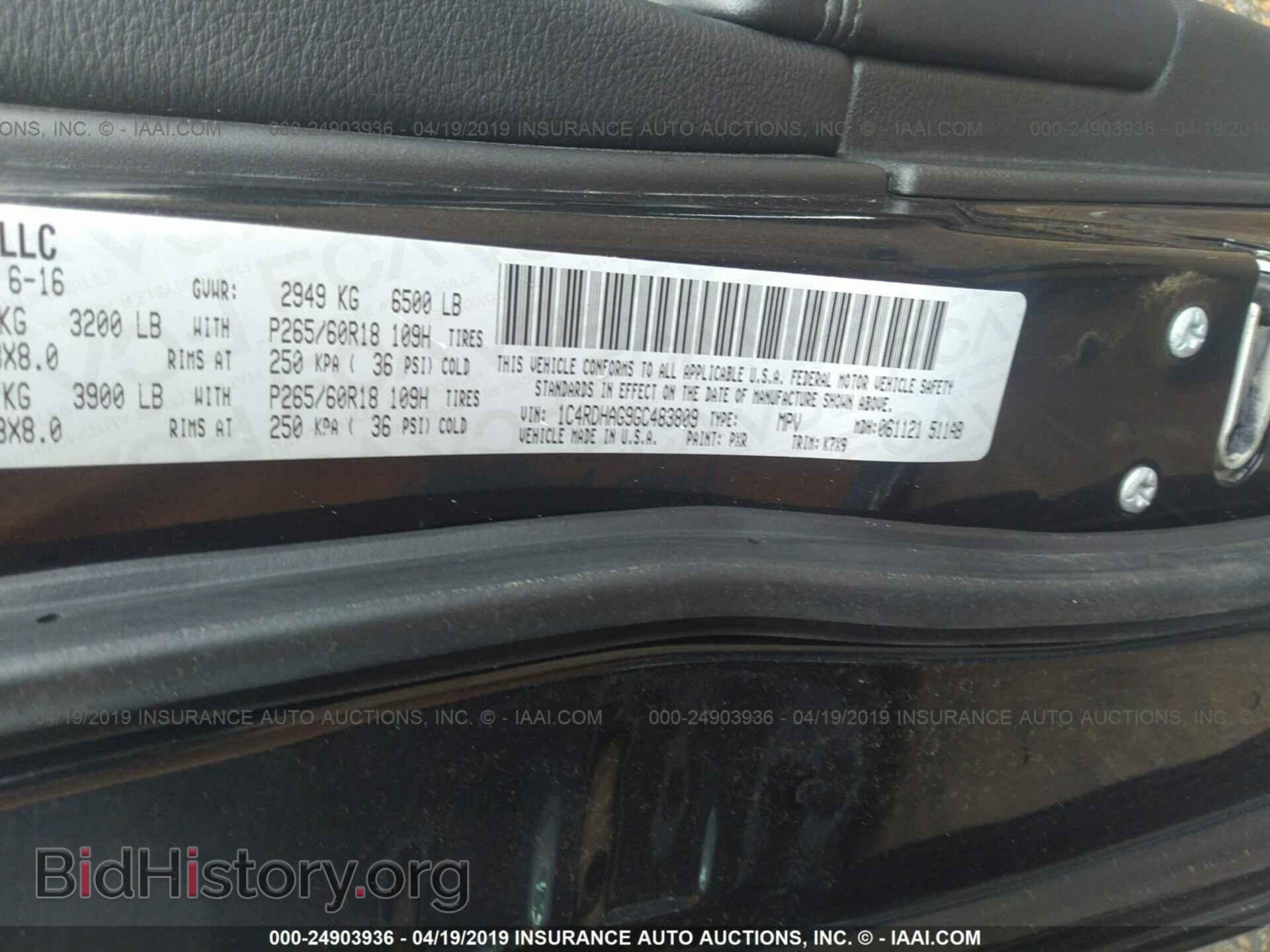 2016 DODGE DURANGO - VIN: 1C4RDHAG9GC483809 - Фото 9