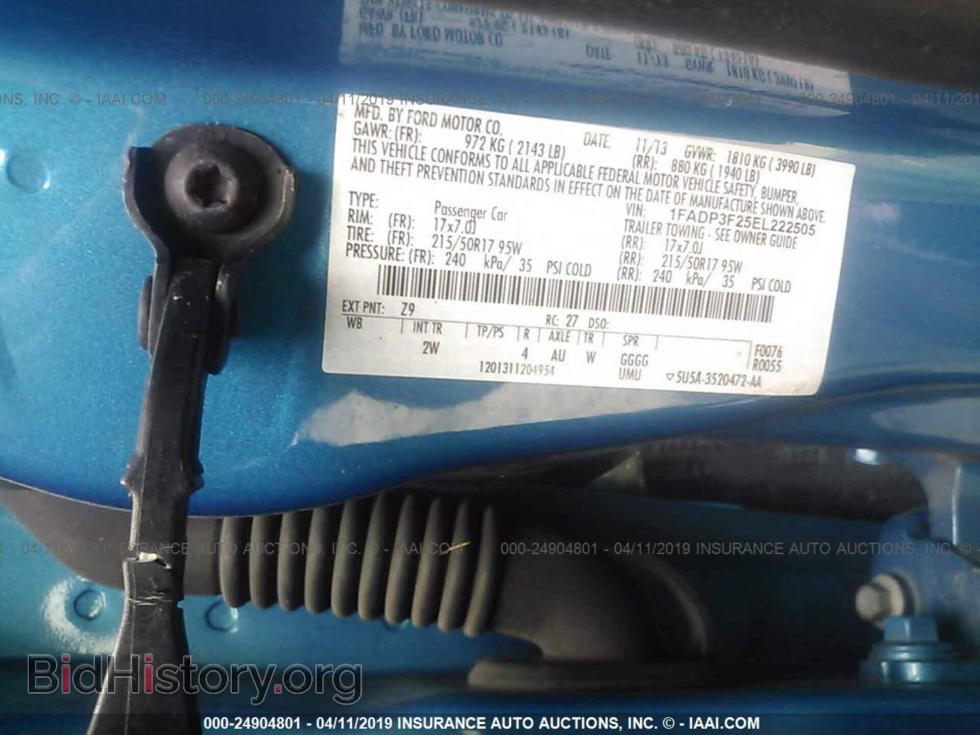 2014 FORD FOCUS - VIN: 1FADP3F25EL222505 - Фото 9