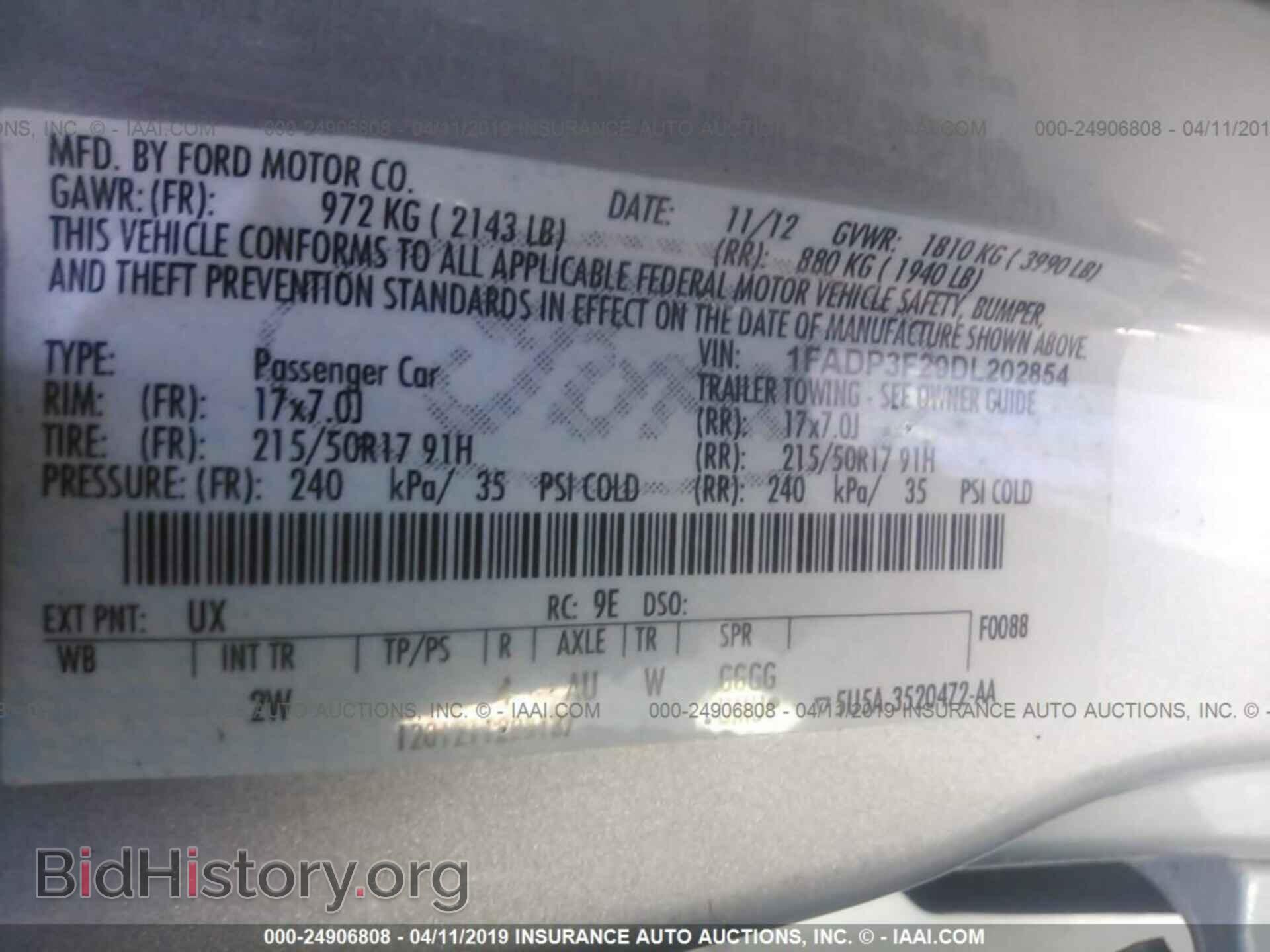 2013 FORD FOCUS - VIN: 1FADP3F29DL202854 - Фото 9