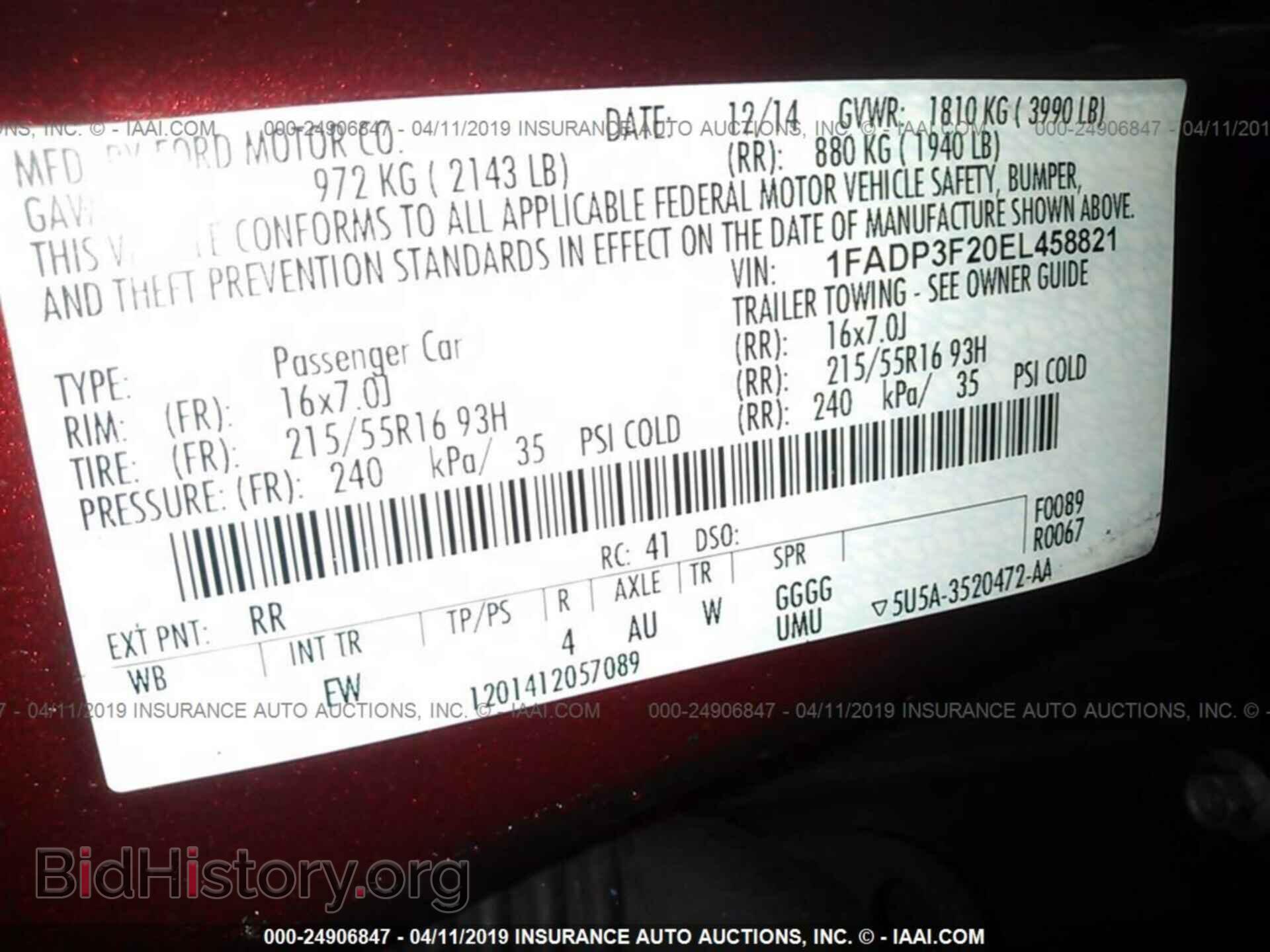 2014 FORD FOCUS - VIN: 1FADP3F20EL458821 - Photo 9