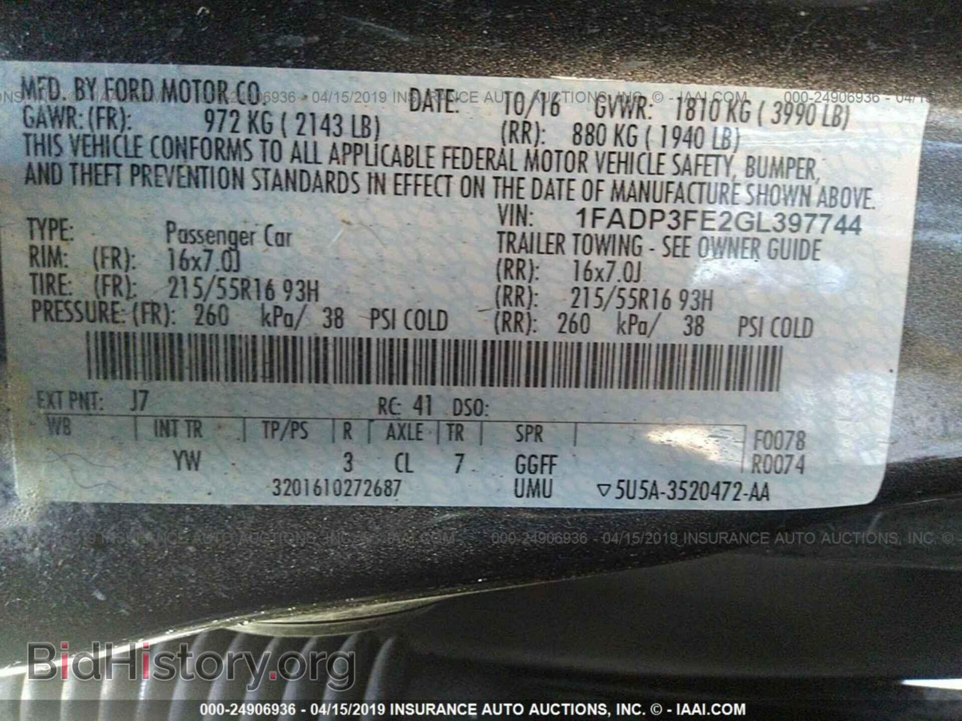 2016 FORD FOCUS - VIN: 1FADP3FE2GL397744 - Фото 9