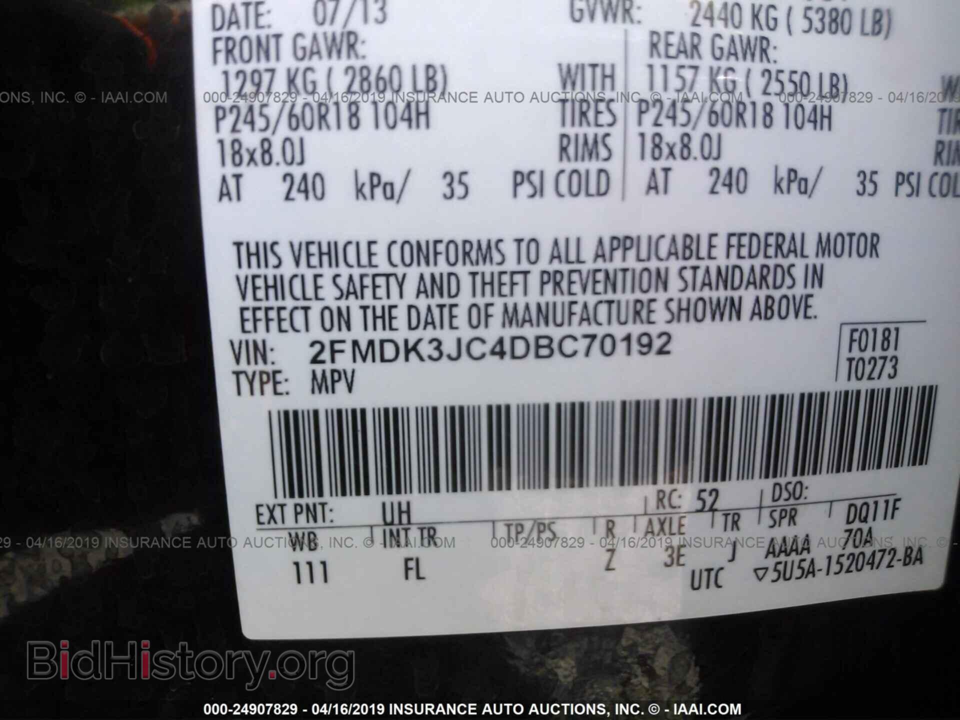 2013 FORD EDGE - VIN: 2FMDK3JC4DBC70192 - Photo 9