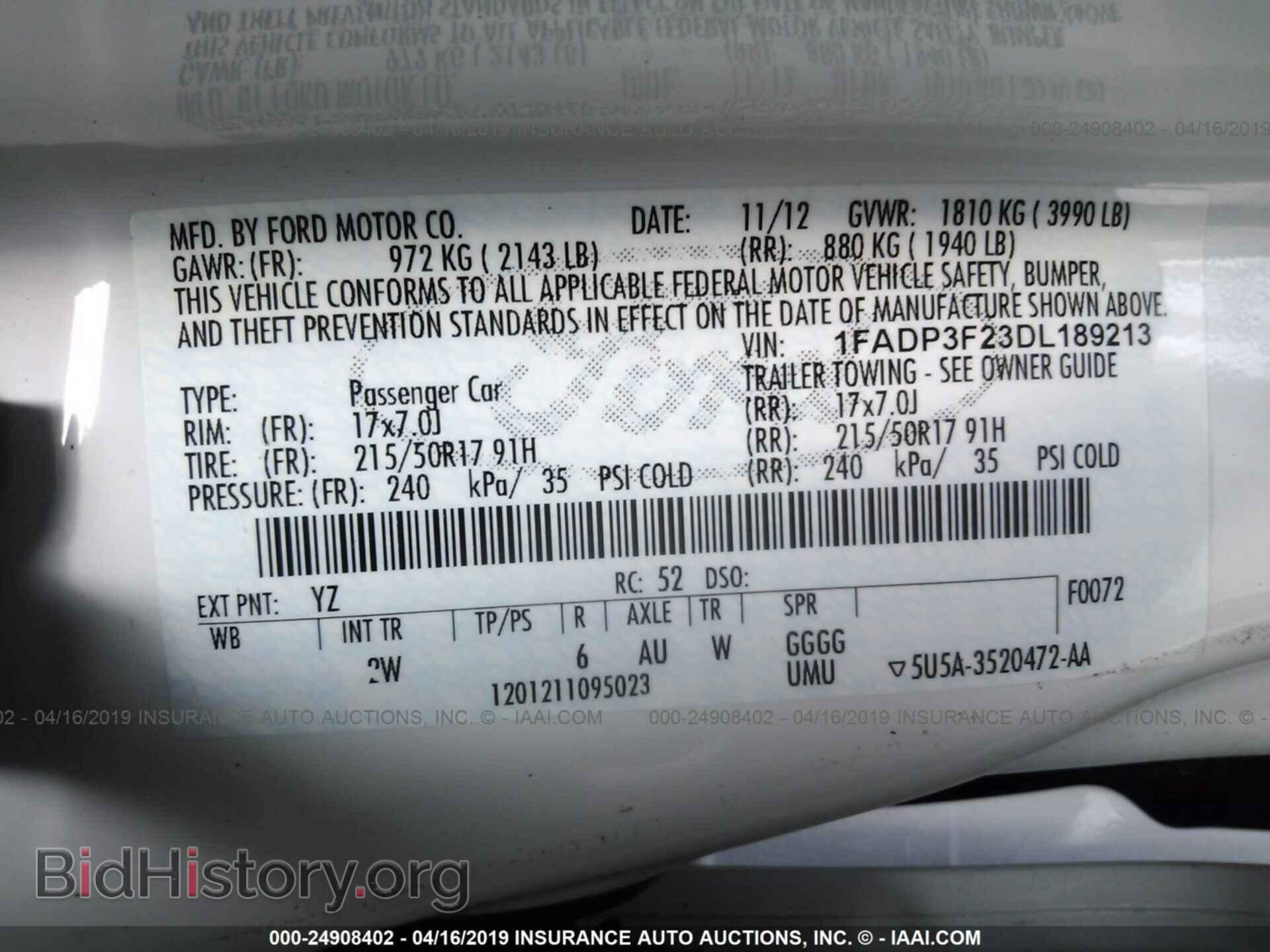 2013 FORD FOCUS - VIN: 1FADP3F23DL189213 - Photo 9