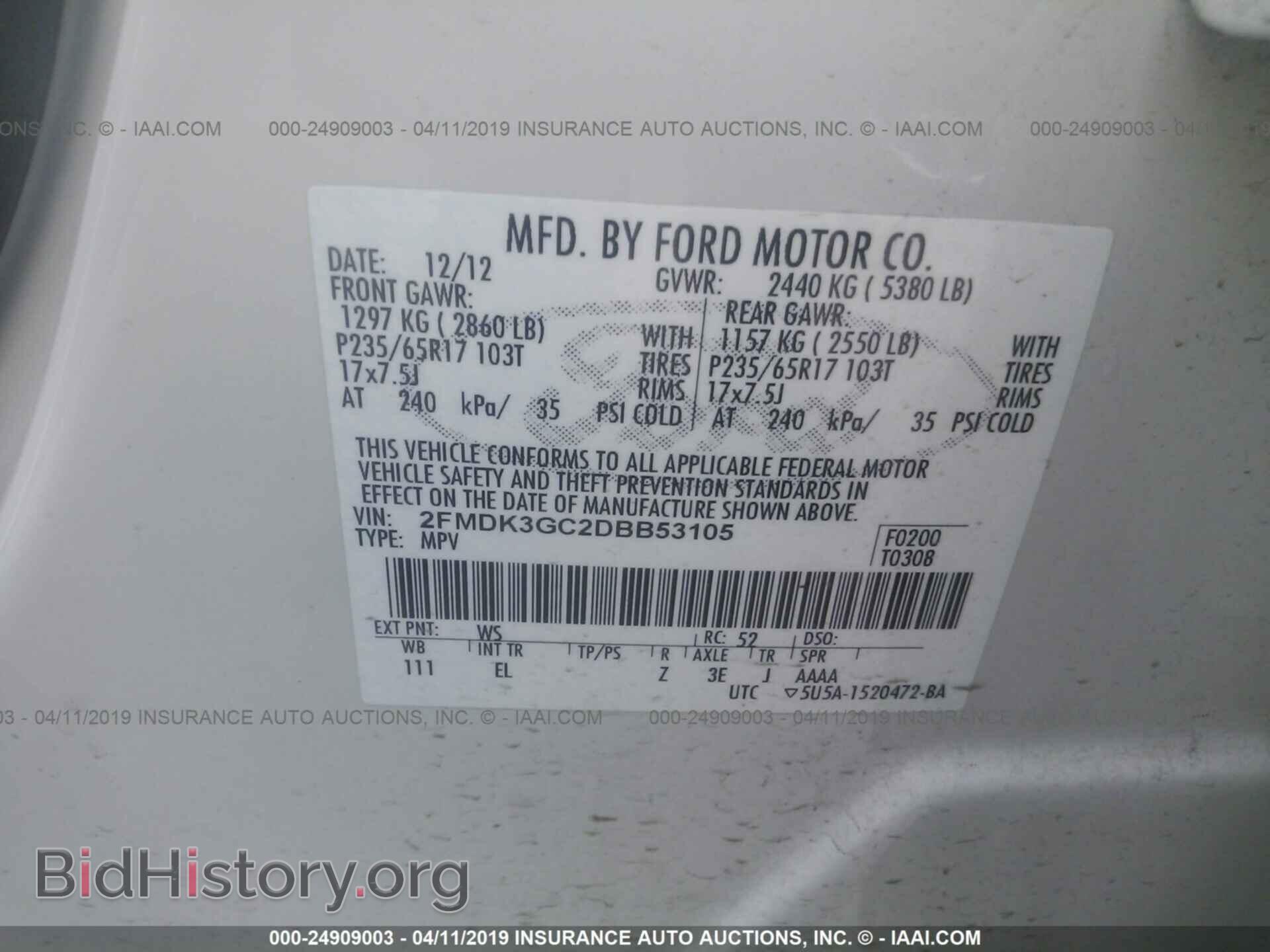 2013 FORD EDGE - VIN: 2FMDK3GC2DBB53105 - Photo 9