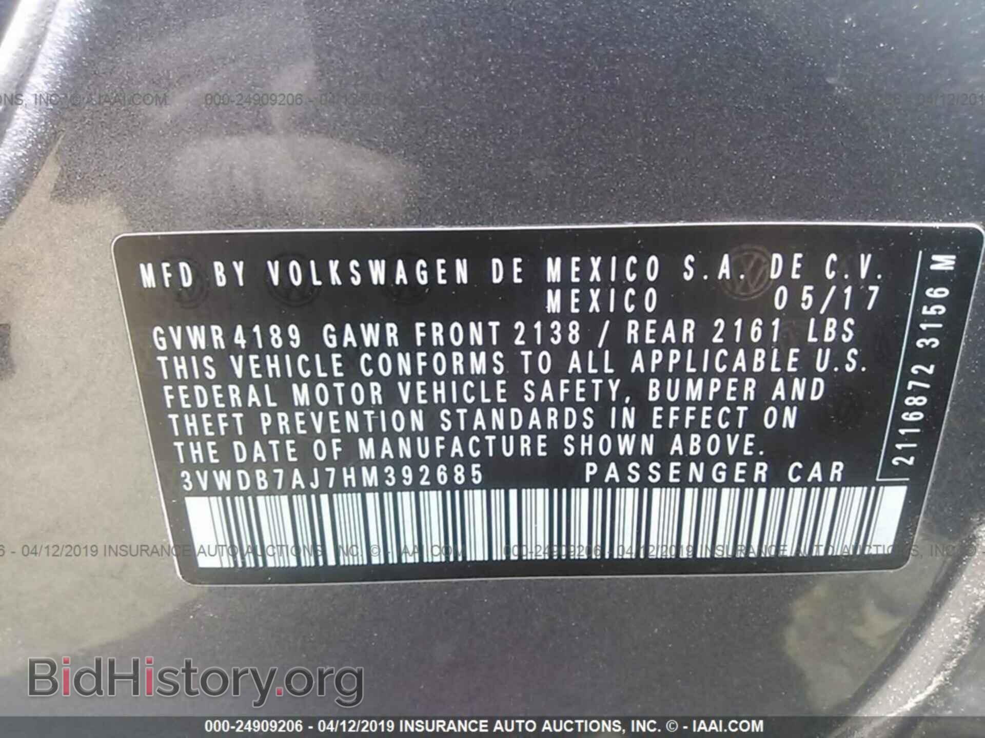 2017 VOLKSWAGEN JETTA - VIN: 3VWDB7AJ7HM392685 - Photo 9