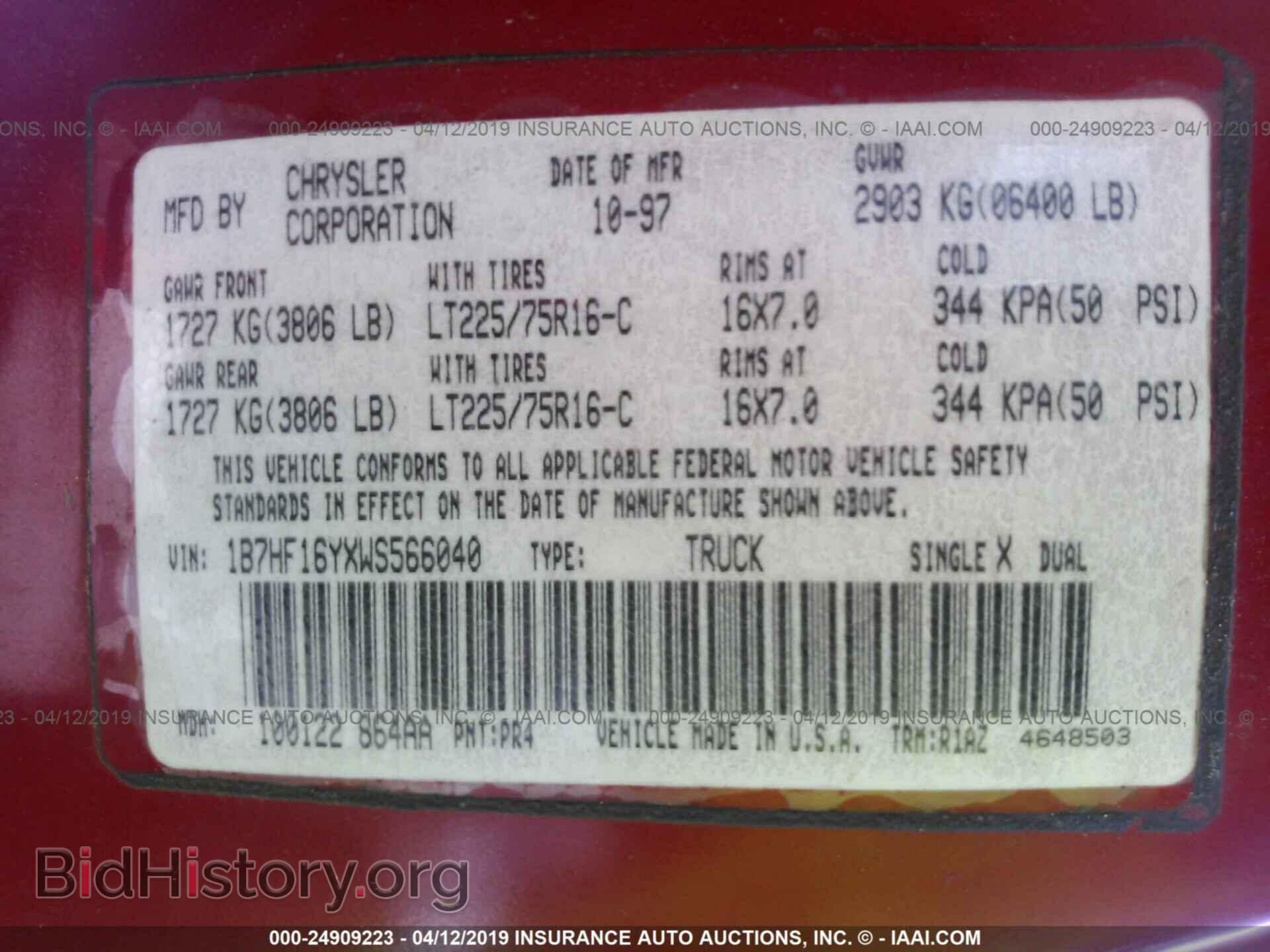 1998 DODGE RAM 1500 - VIN: 1B7HF16YXWS566040 - Photo 9